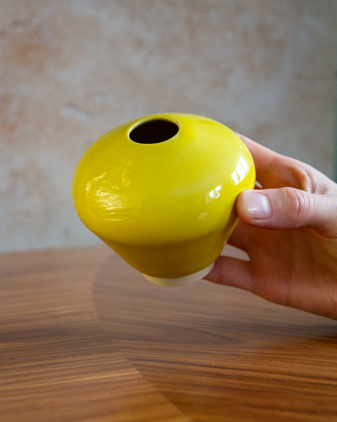 Curvy Bud Vase - Bright Yellow glaze