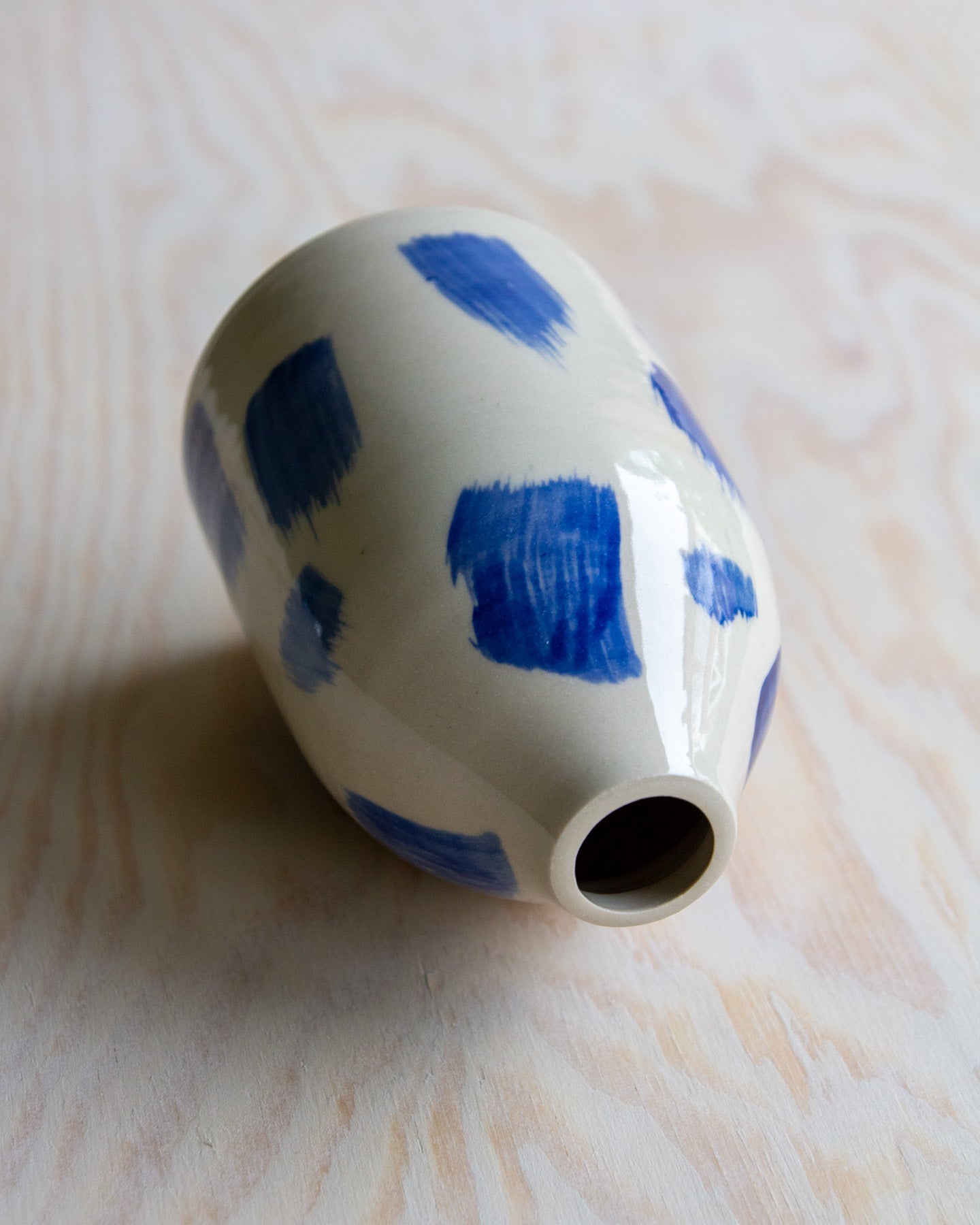 Medium Bud Vase - Blue Brushstrokes