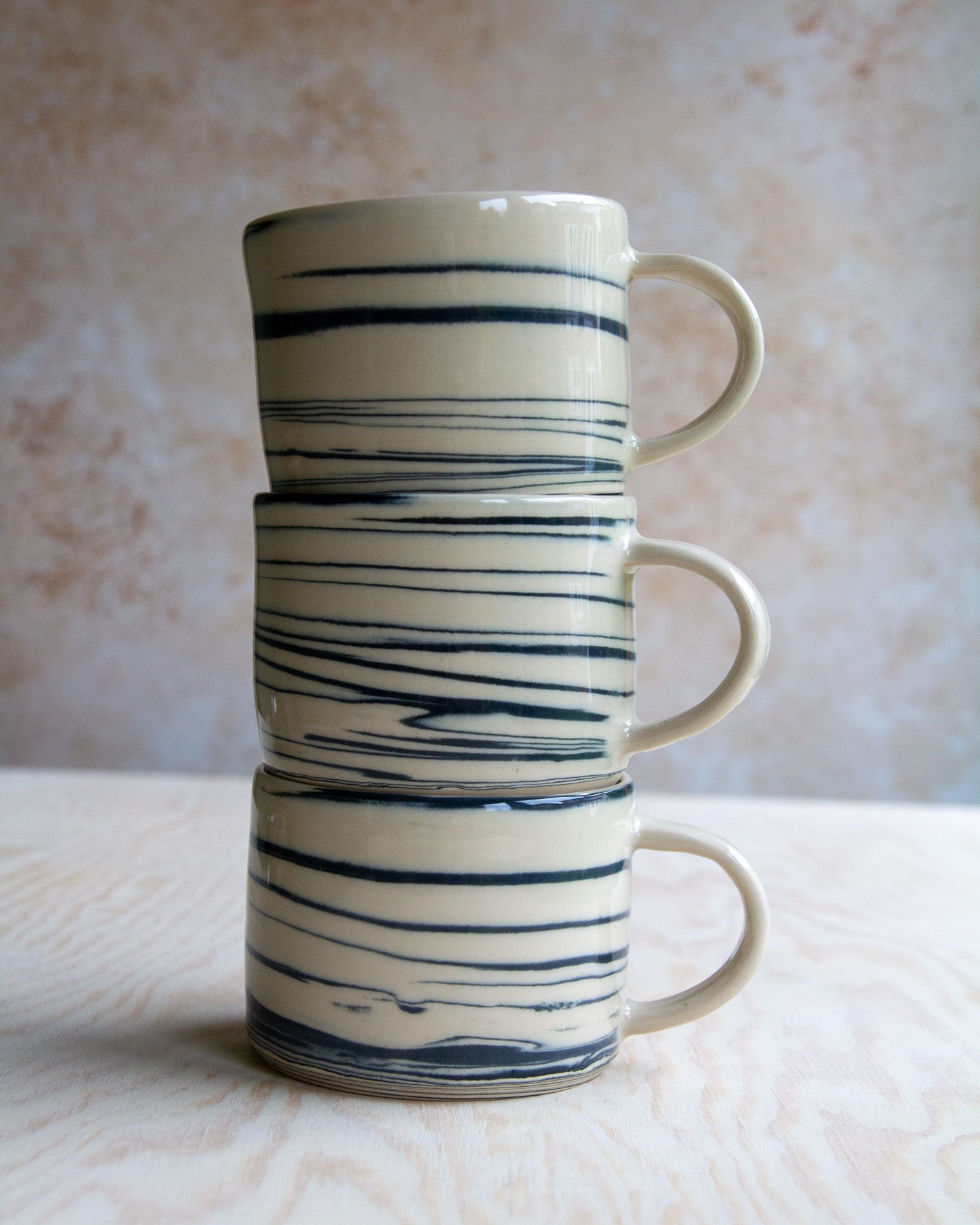 Marbled Clay Mug - Graphite/White