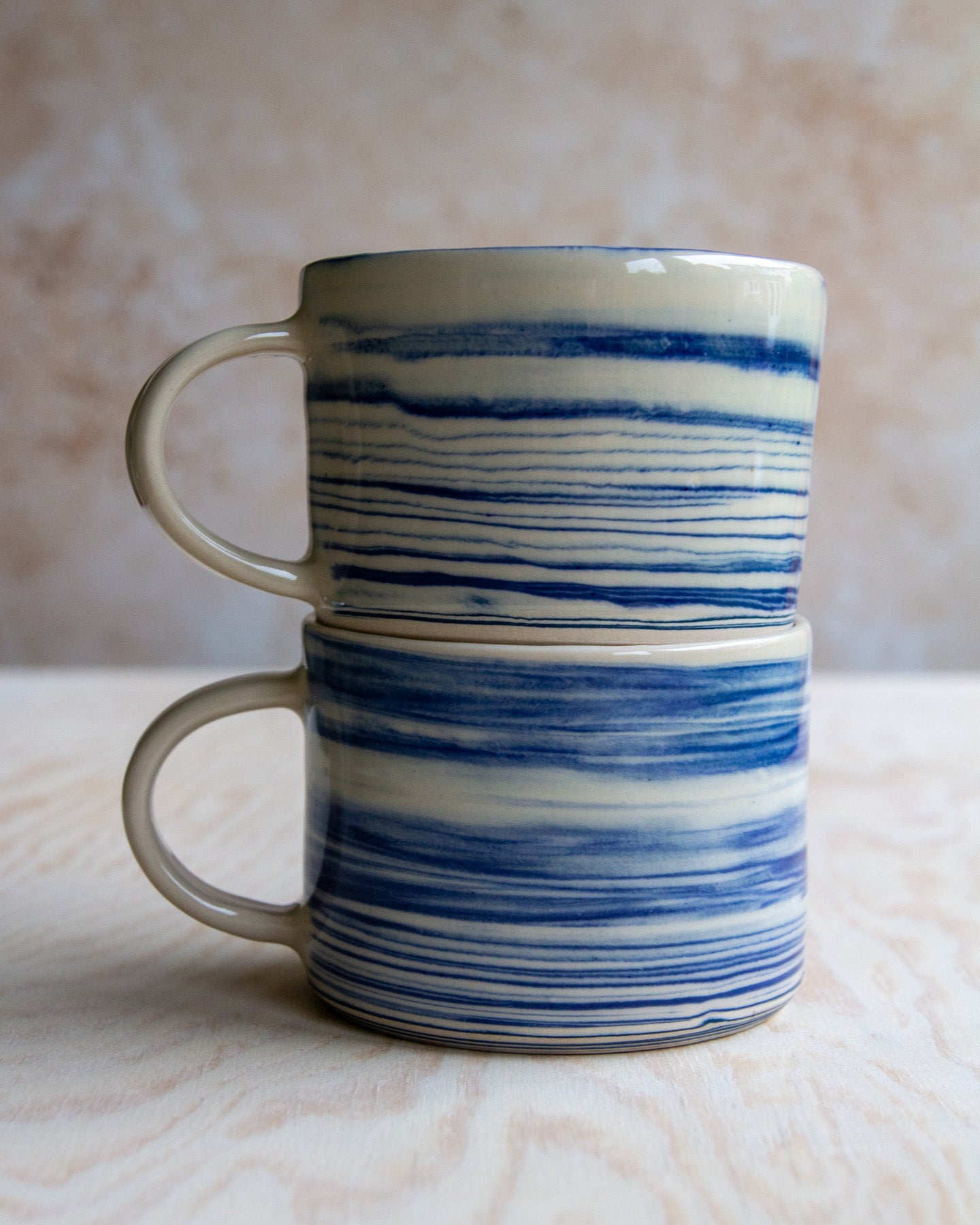 Marbled Clay Mug - Blue/White