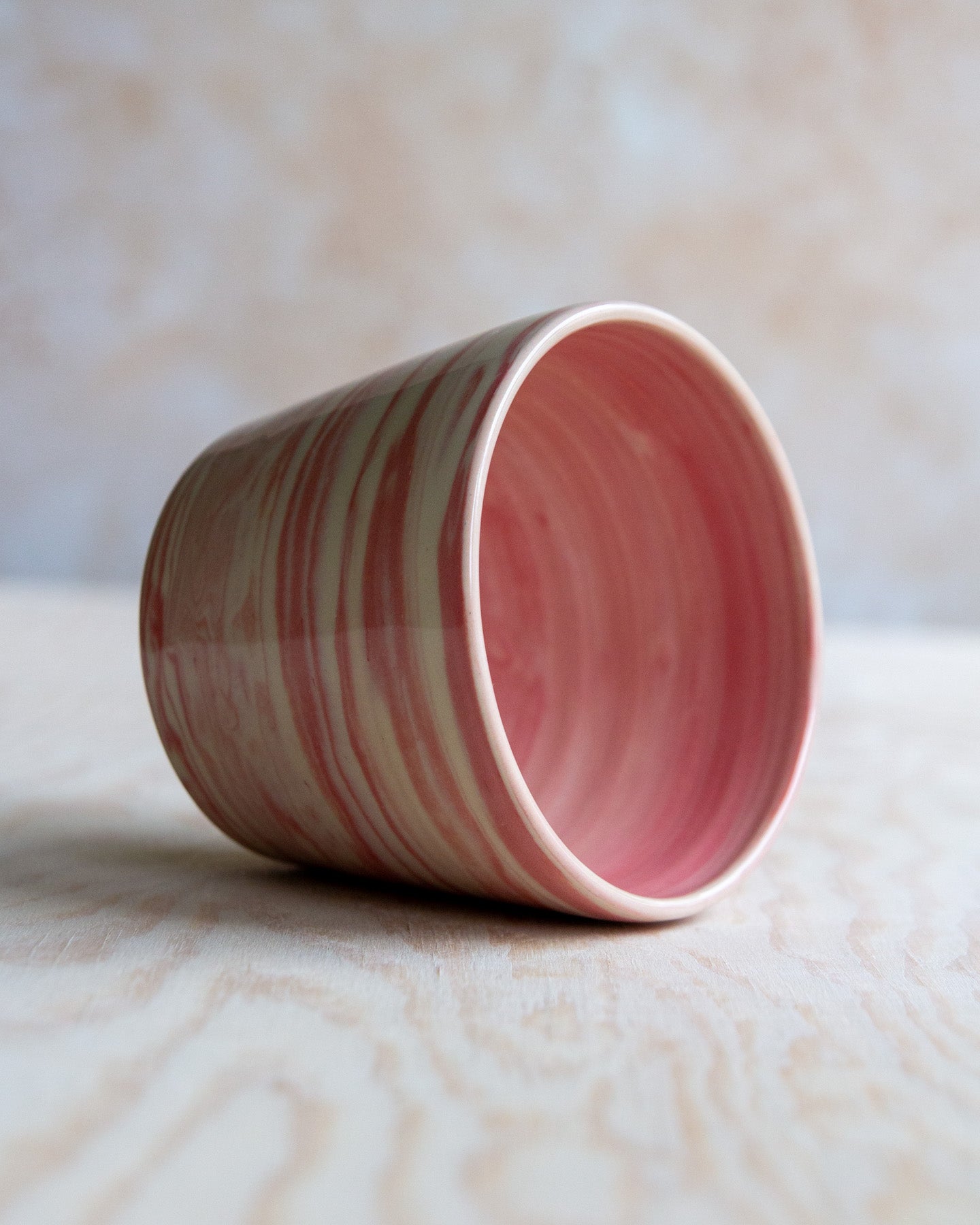 Marbled Clay Cup - Pink/White
