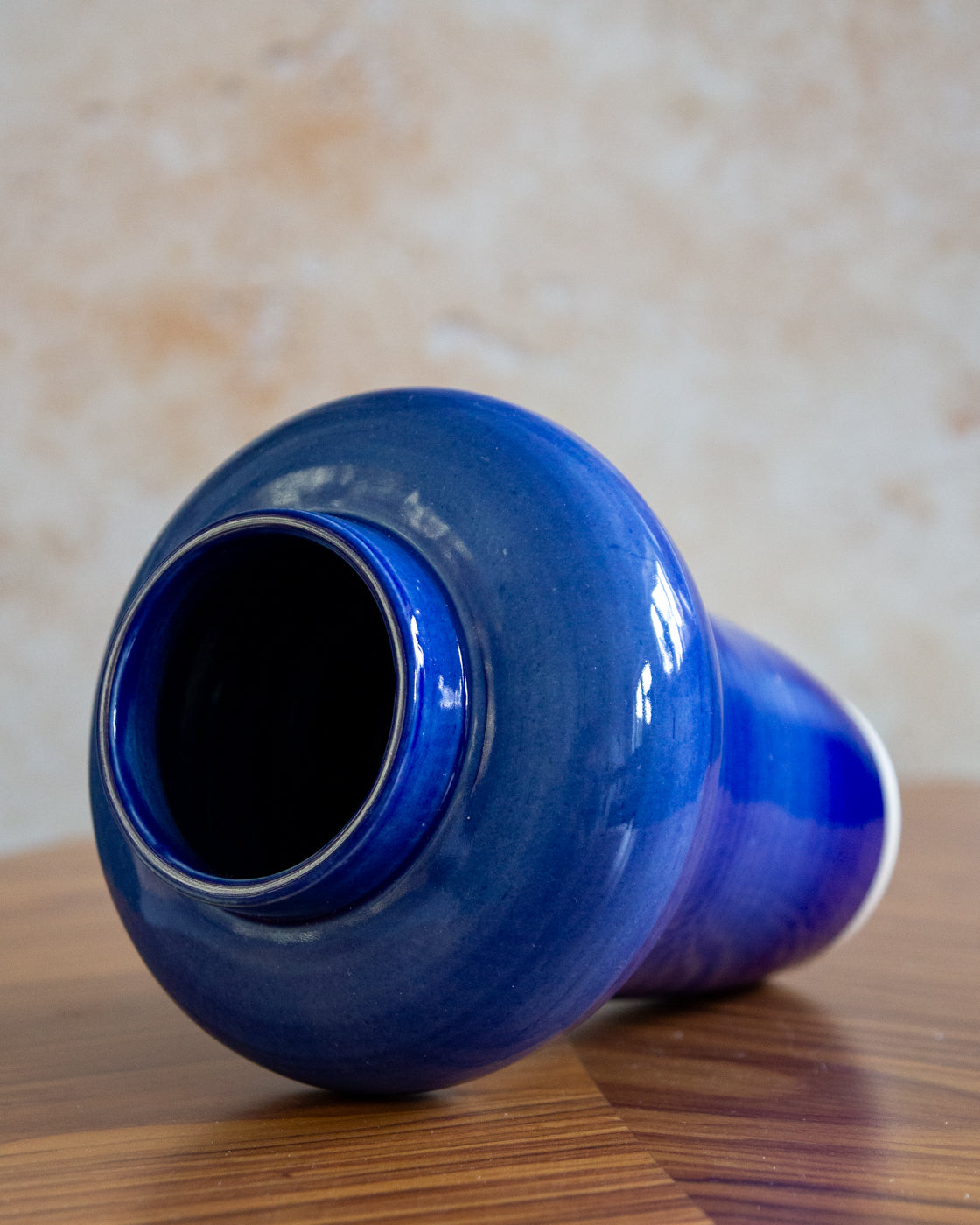 Large Curvy Vase - Bright Blue glaze
