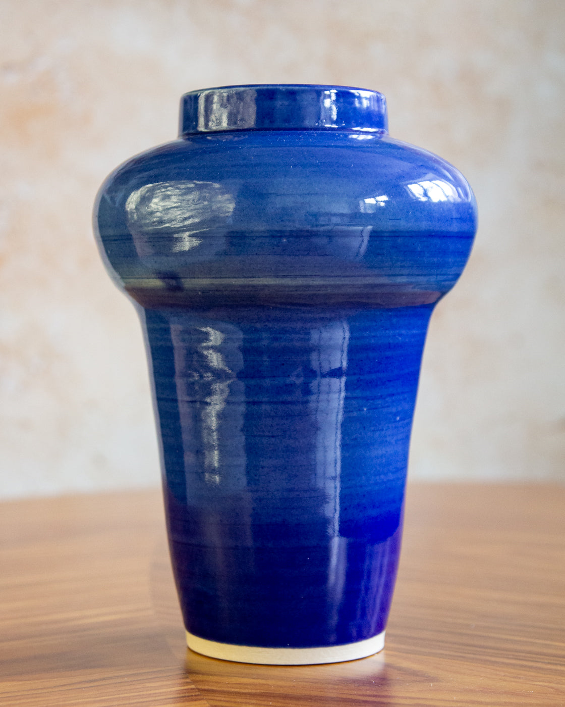 Large Curvy Vase - Bright Blue glaze