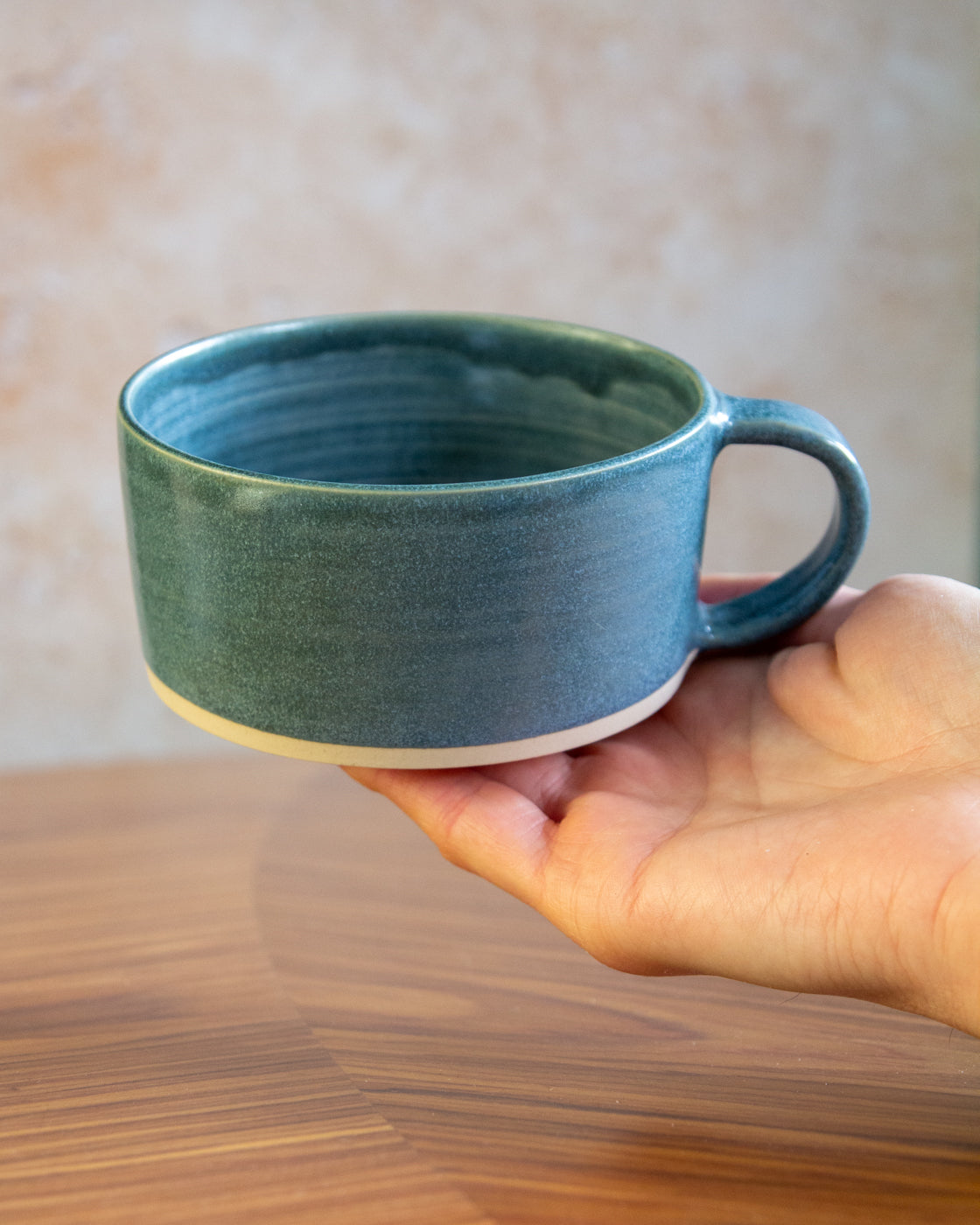 Low Mug - Teal glaze