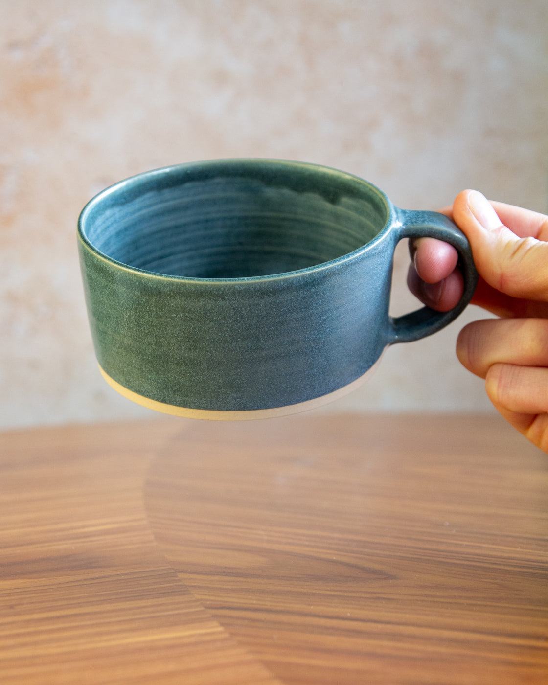 Low Mug - Teal glaze