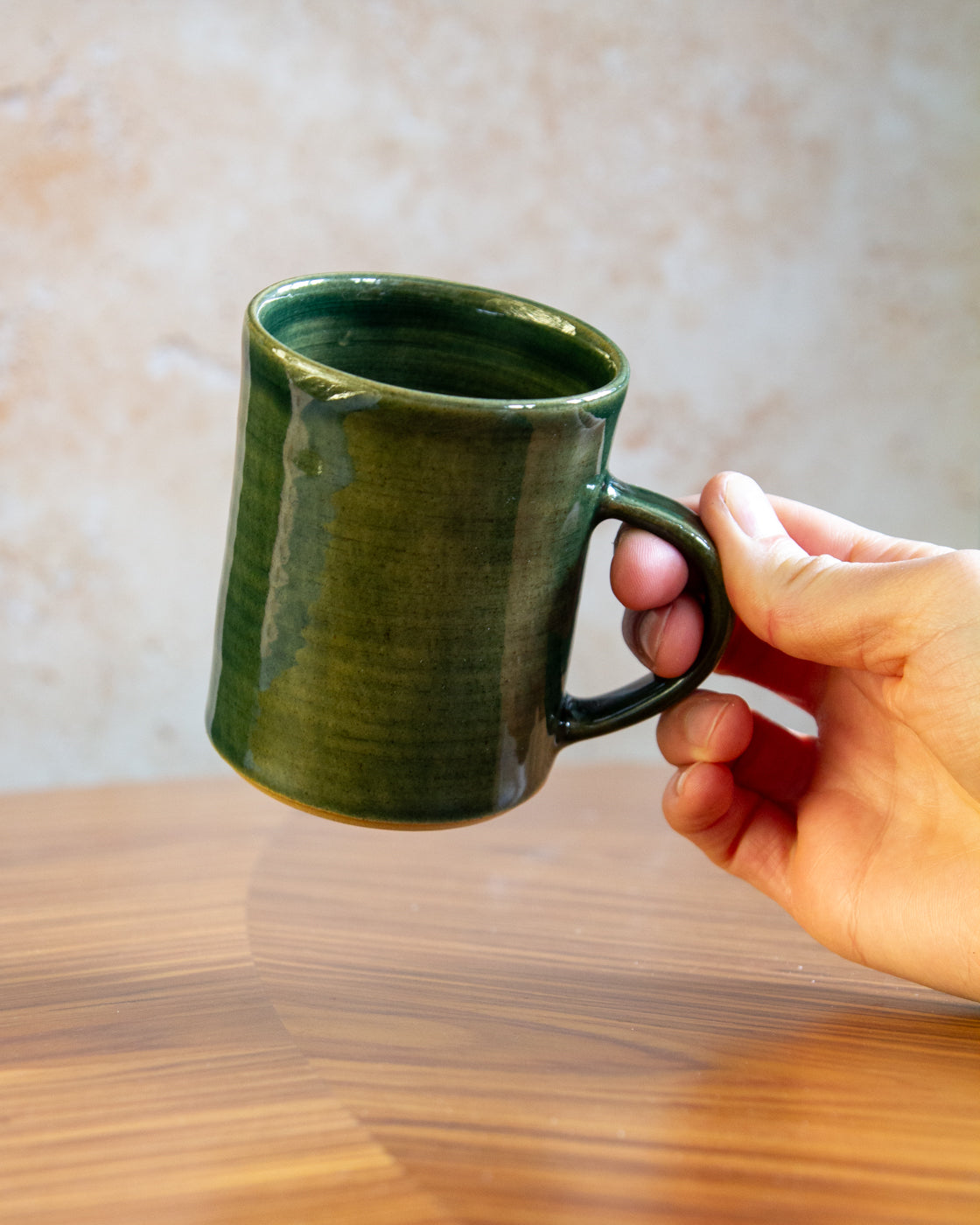 Tall Mug - Glassy Green glaze (1)