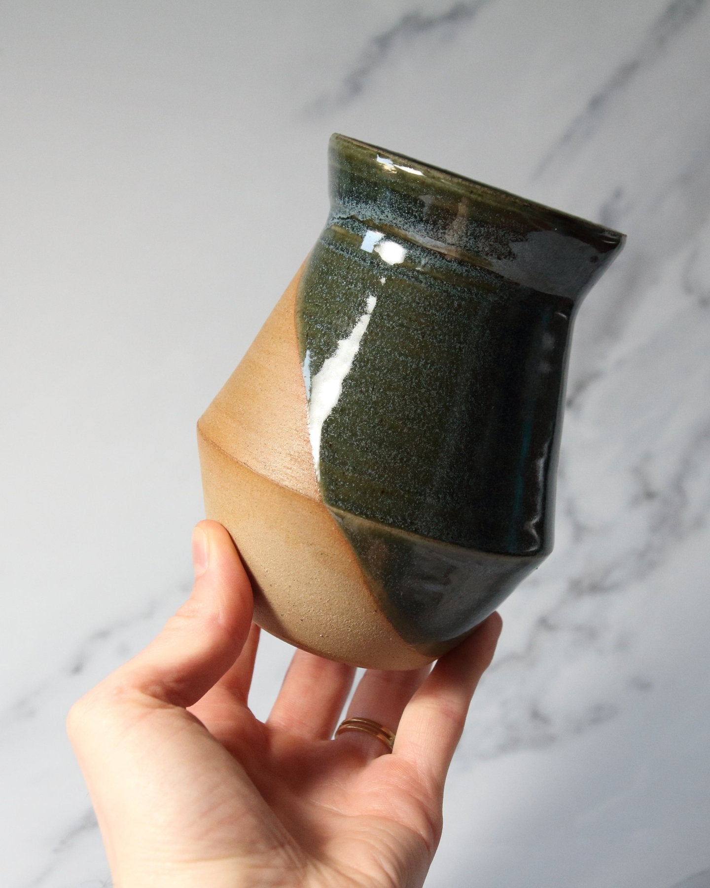 Green Angular Vase - Large