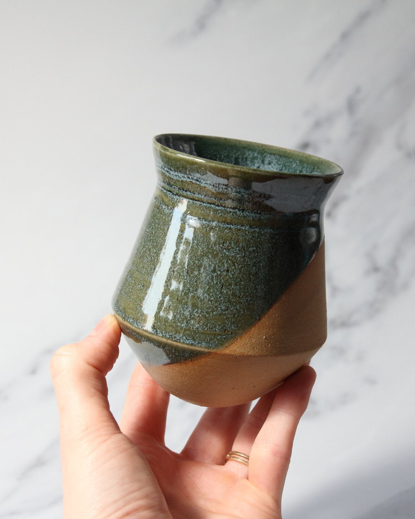 Green Angular Vase - Medium