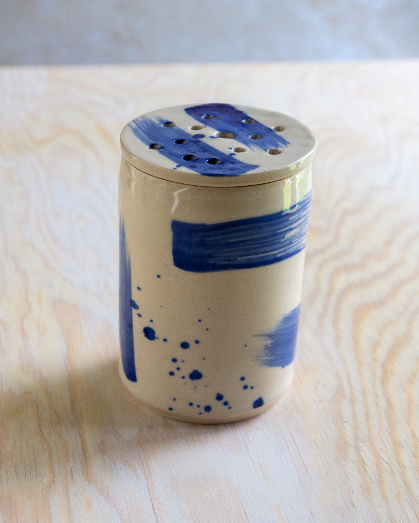 Flower Arranging Jar - Blue Splash glaze #5
