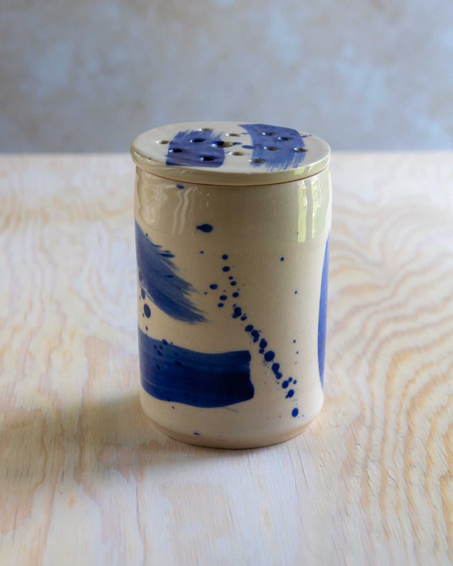 Flower Arranging Jar - Blue Splash glaze #5