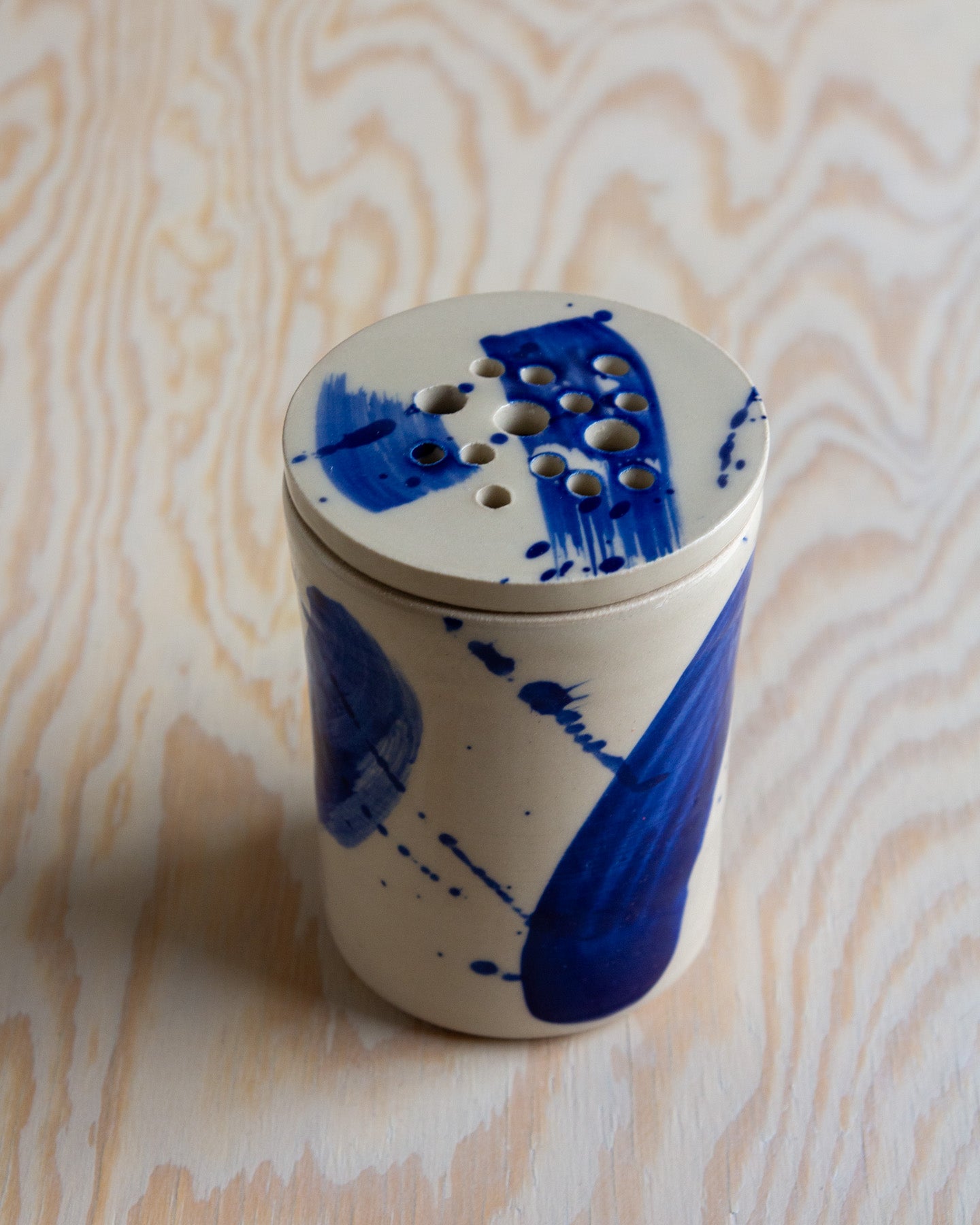 Flower Arranging Jar - Blue Splash glaze #10