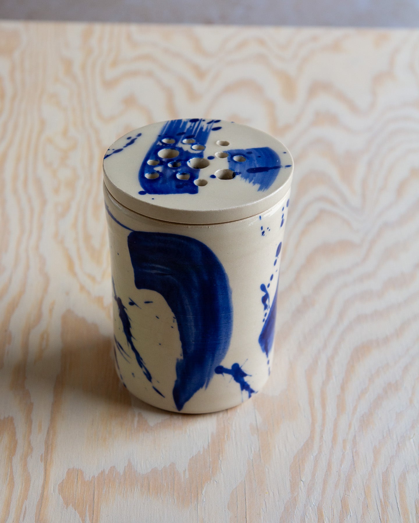 Flower Arranging Jar - Blue Splash glaze #10