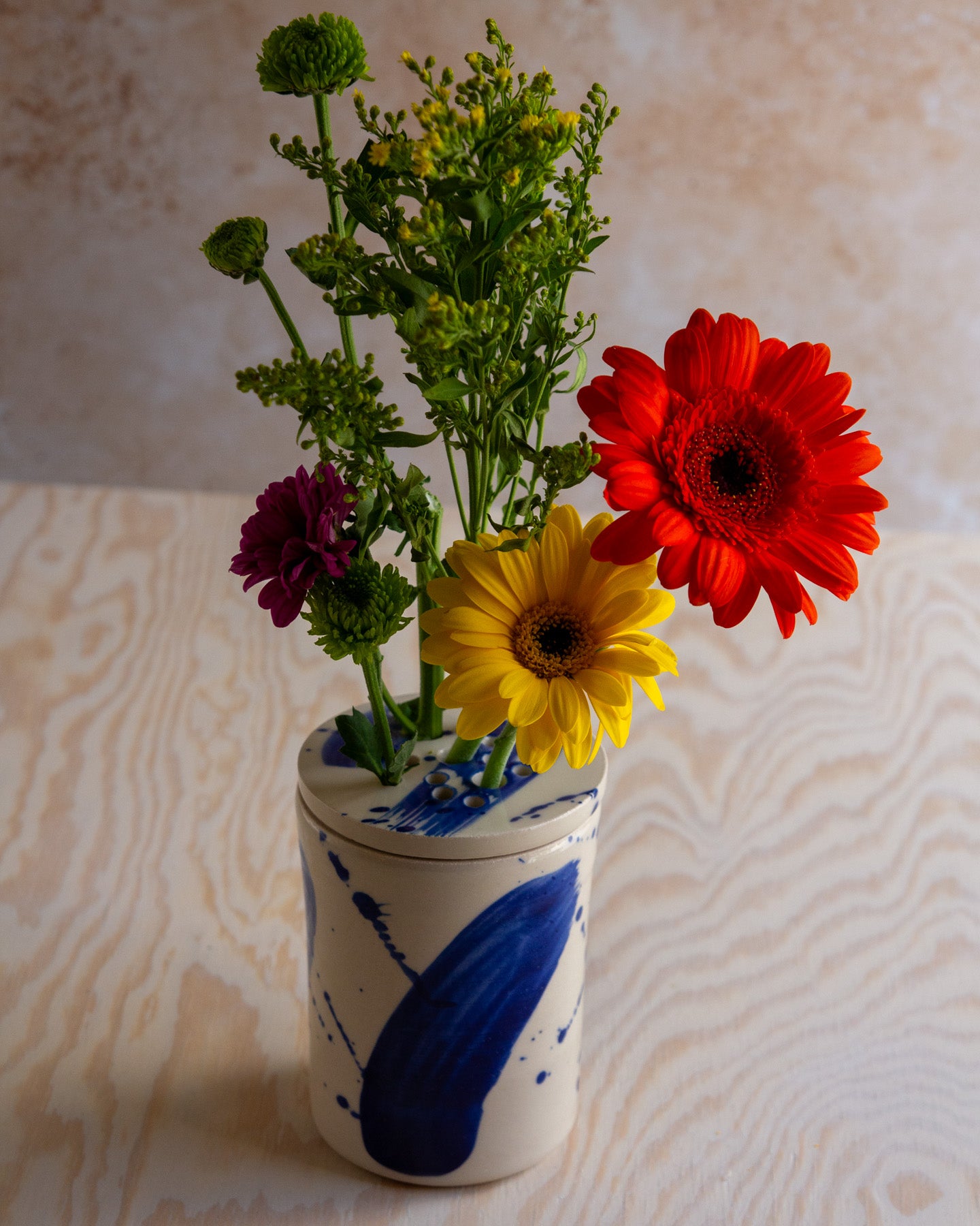 Flower Arranging Jar - Blue Splash glaze #10