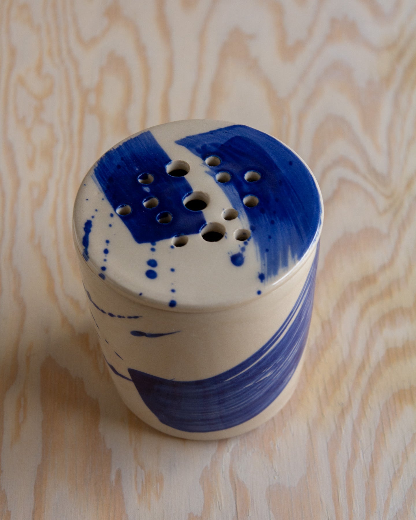 Flower Arranging Jar - Blue Splash glaze #6