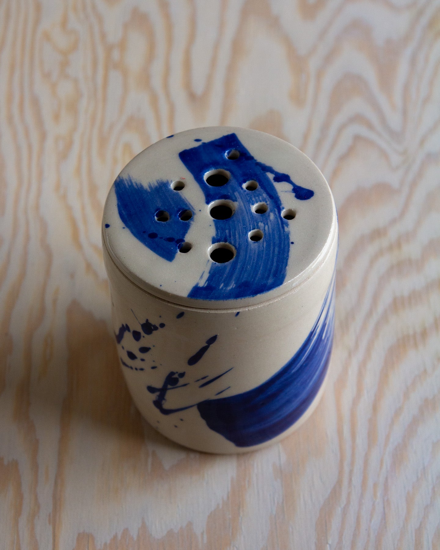 Flower Arranging Jar - Blue Splash glaze #7