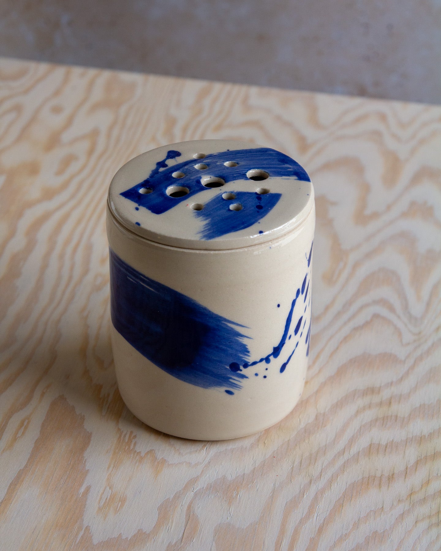 Flower Arranging Jar - Blue Splash glaze #7