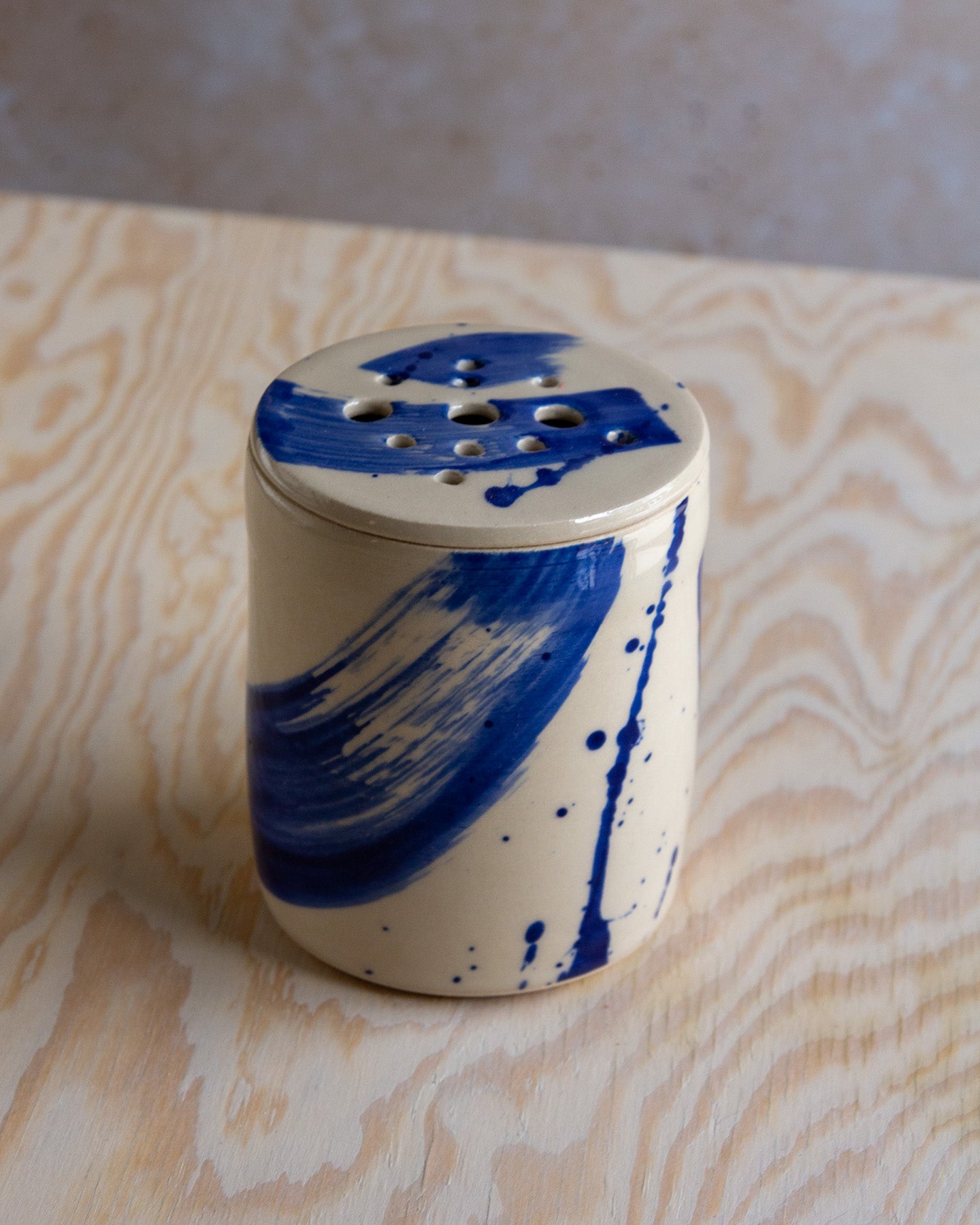Flower Arranging Jar - Blue Splash glaze #7