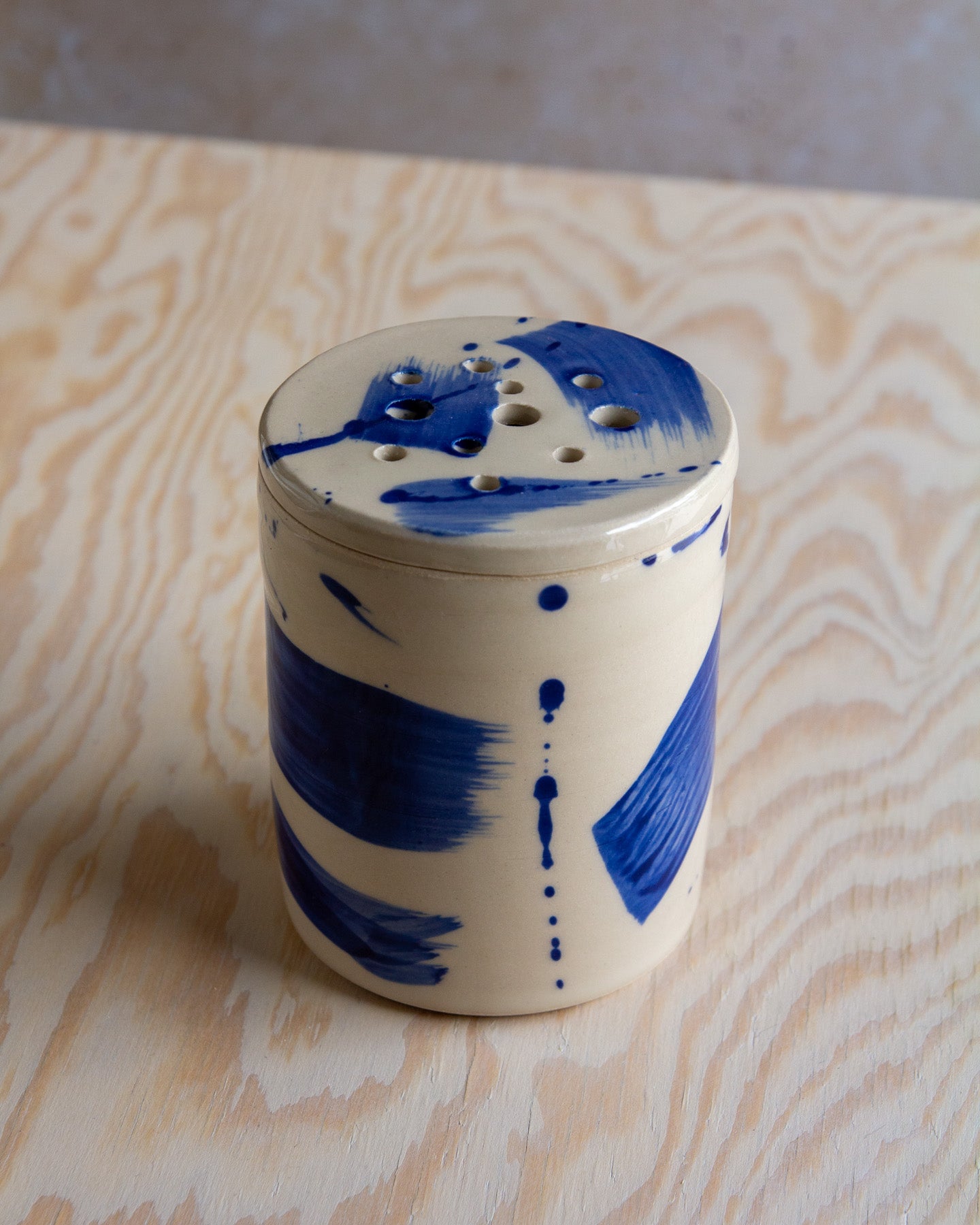 Flower Arranging Jar - Blue Splash glaze #8
