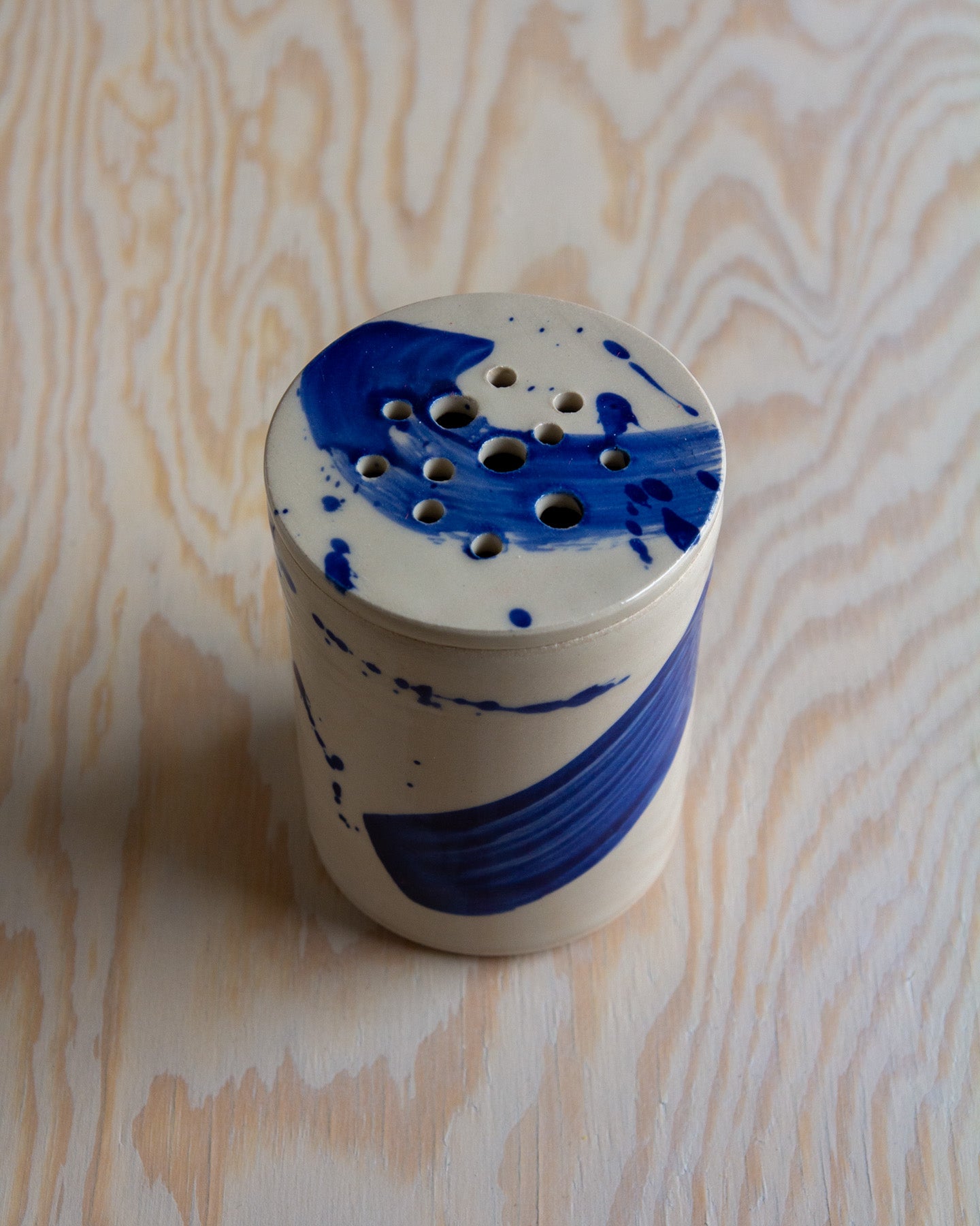 Flower Arranging Jar - Blue Splash glaze #9