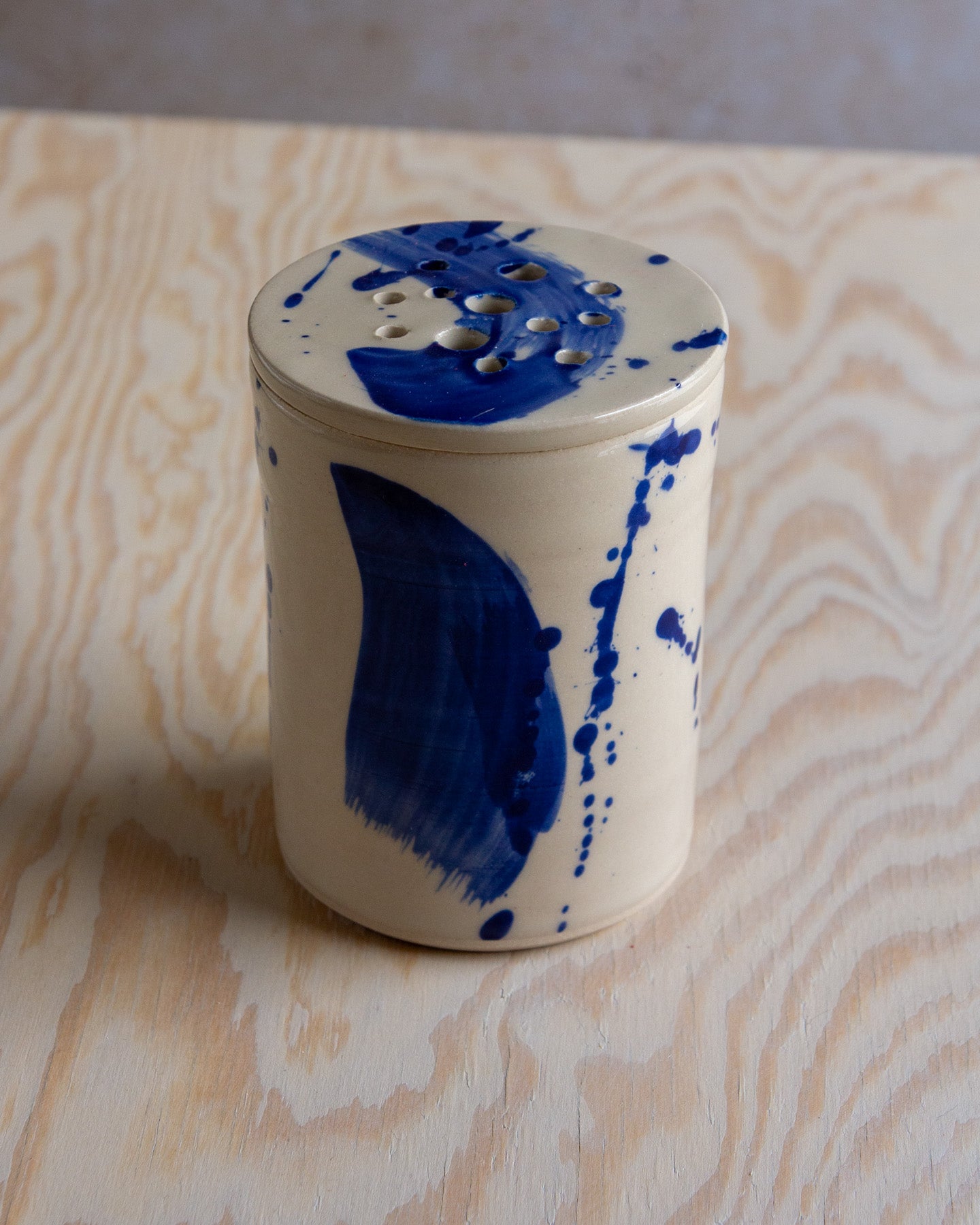 Flower Arranging Jar - Blue Splash glaze #9