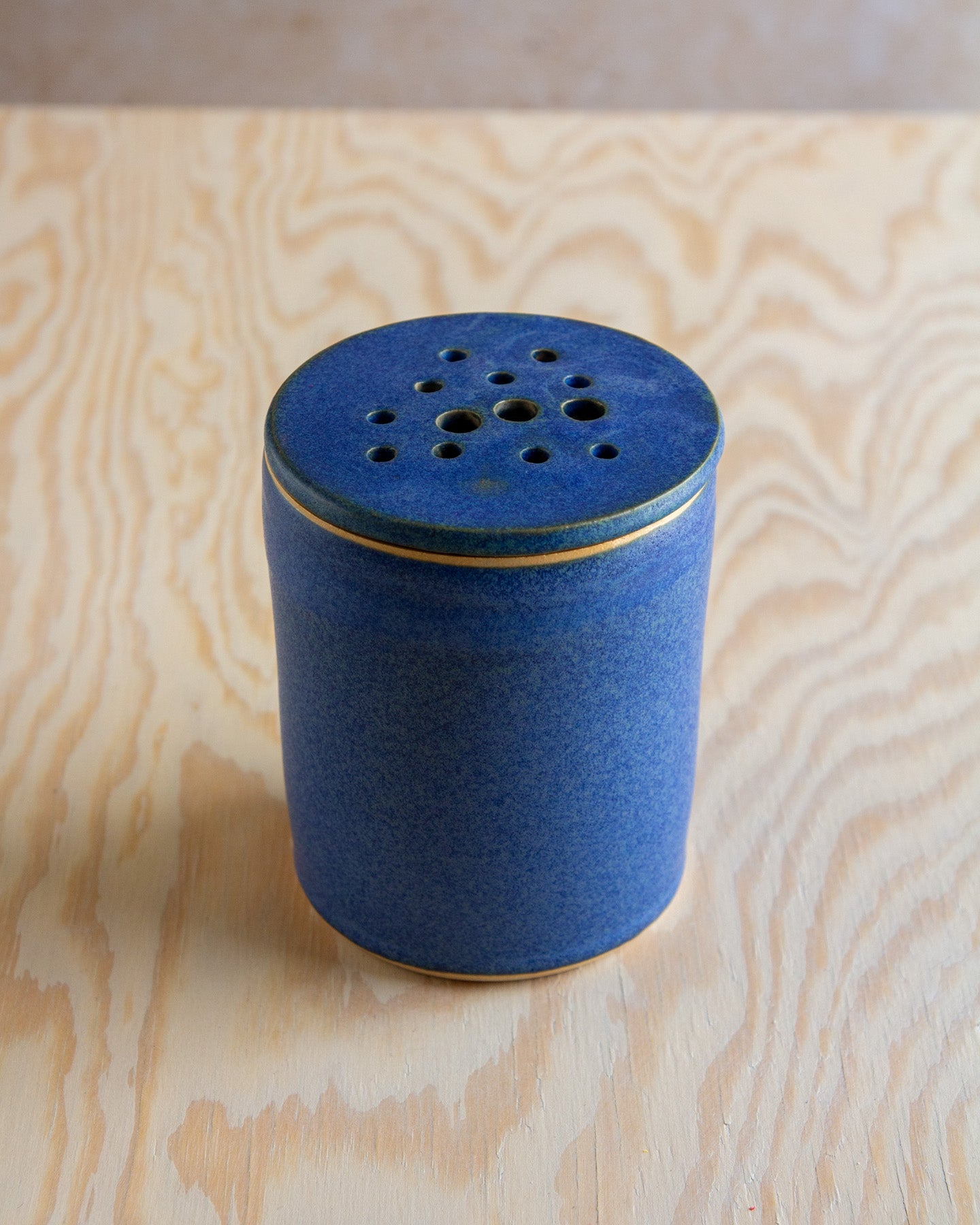 Flower Arranging Jar - Satin Blue #2