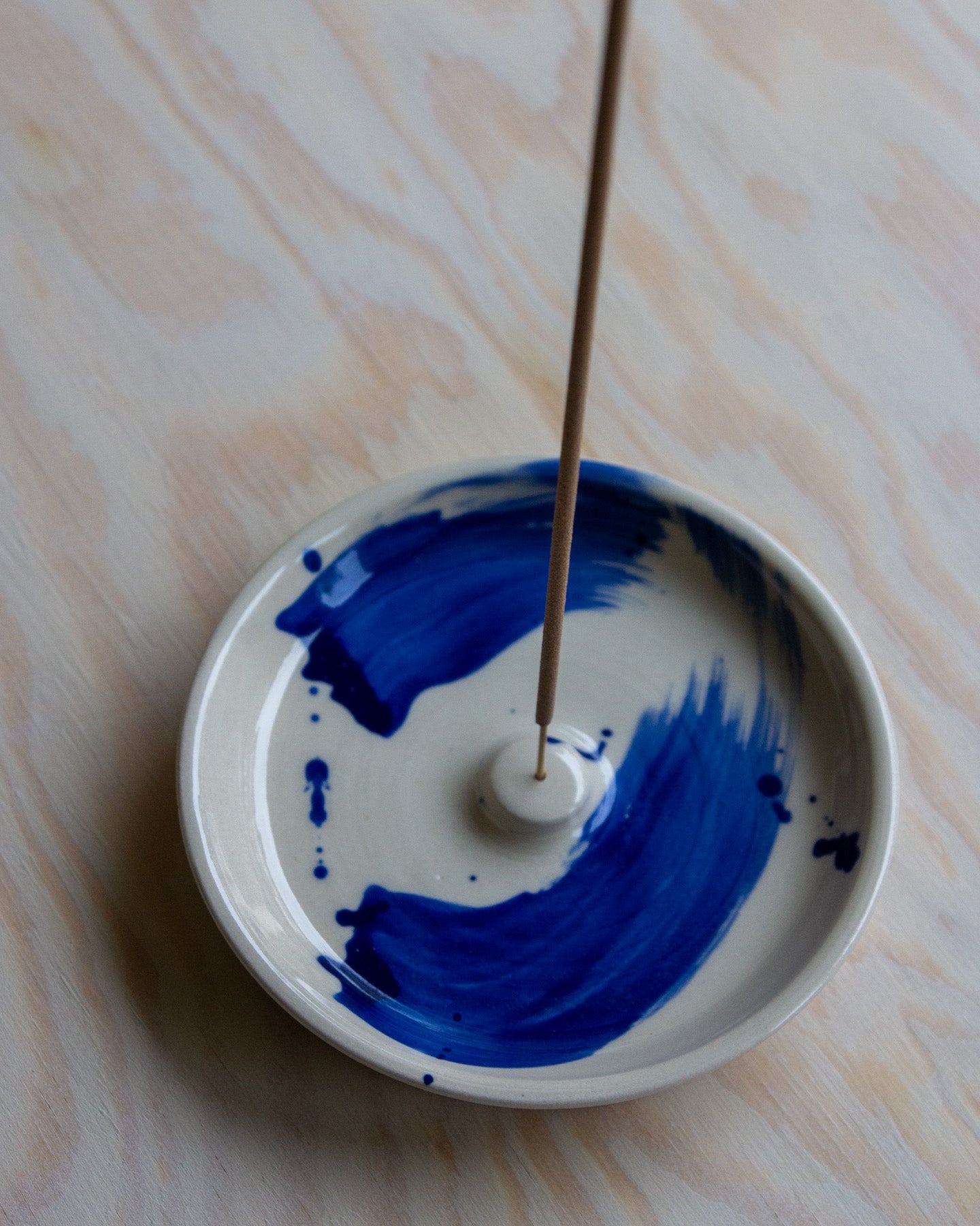 Incense Holder - Blue Splash