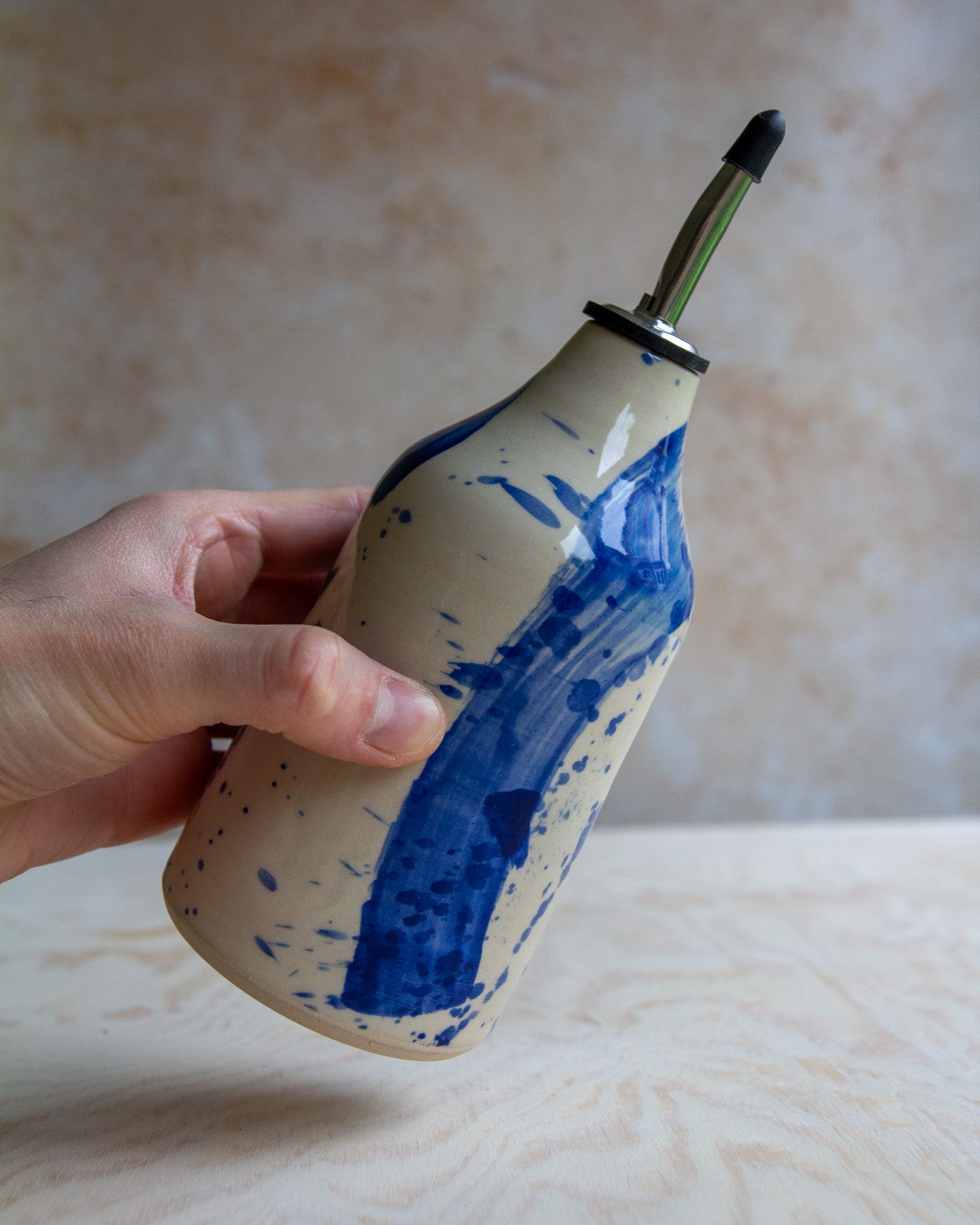 Oil Bottle - Blue Splash