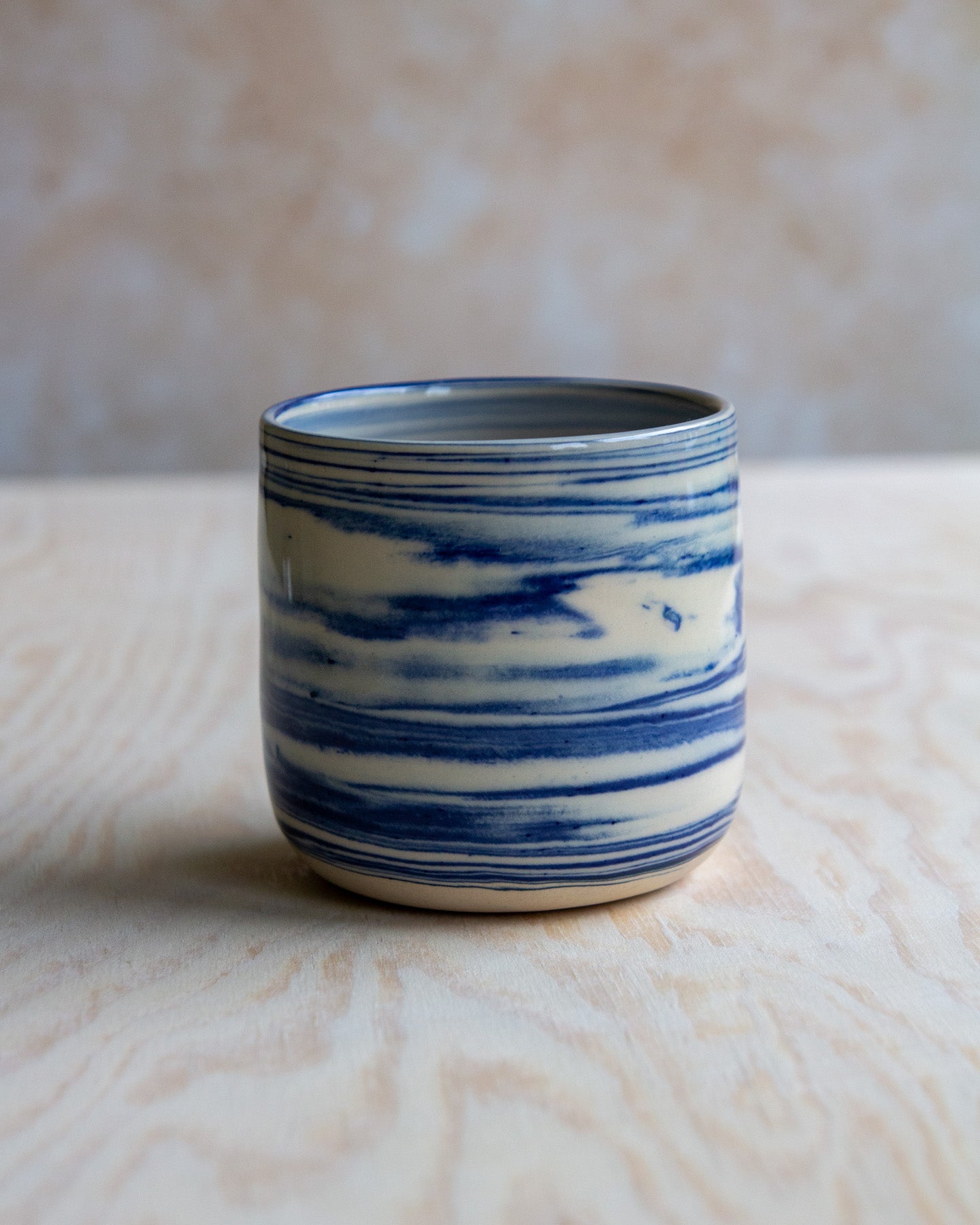 Marbled Clay Cup - Blue/White