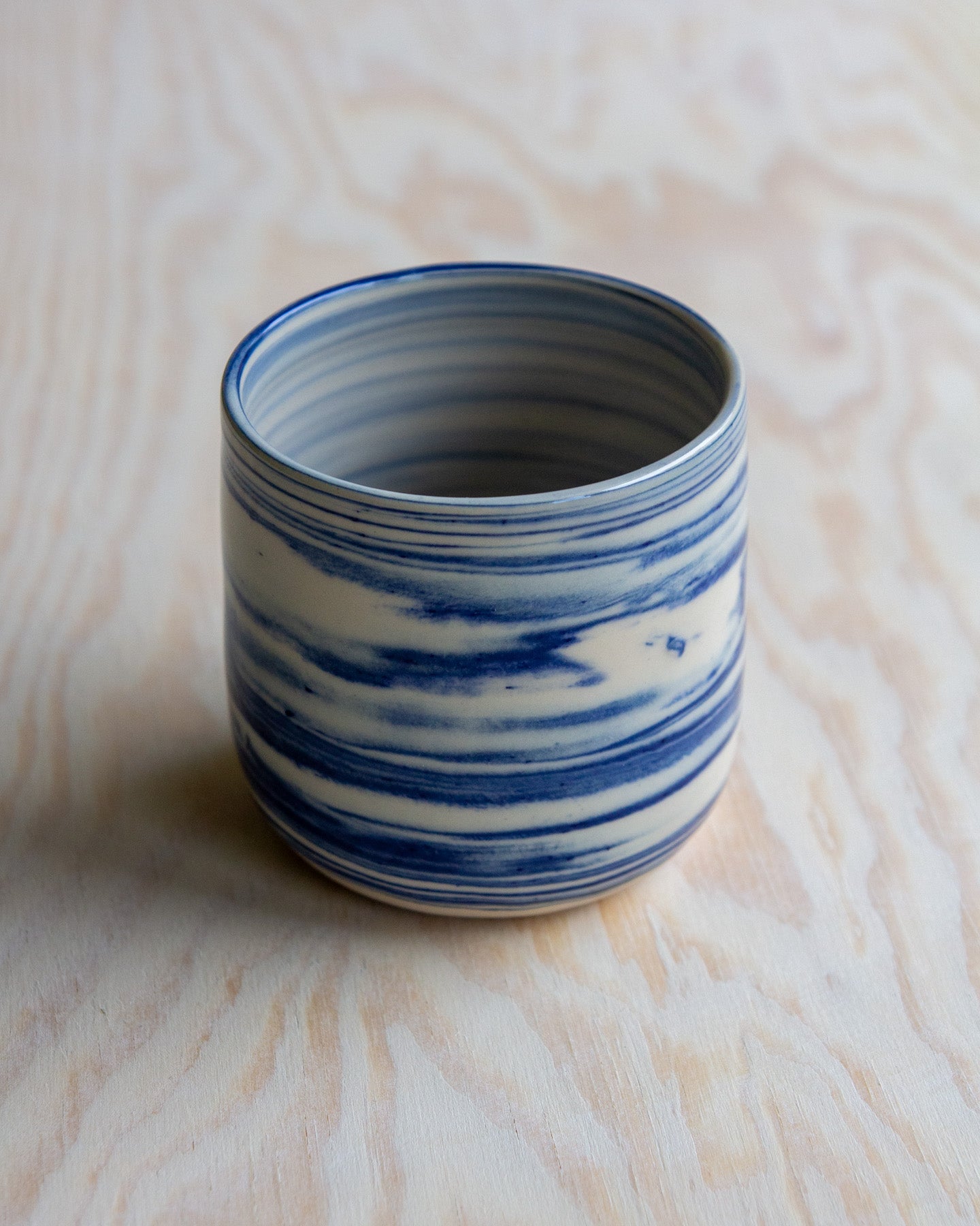 Marbled Clay Cup - Blue/White