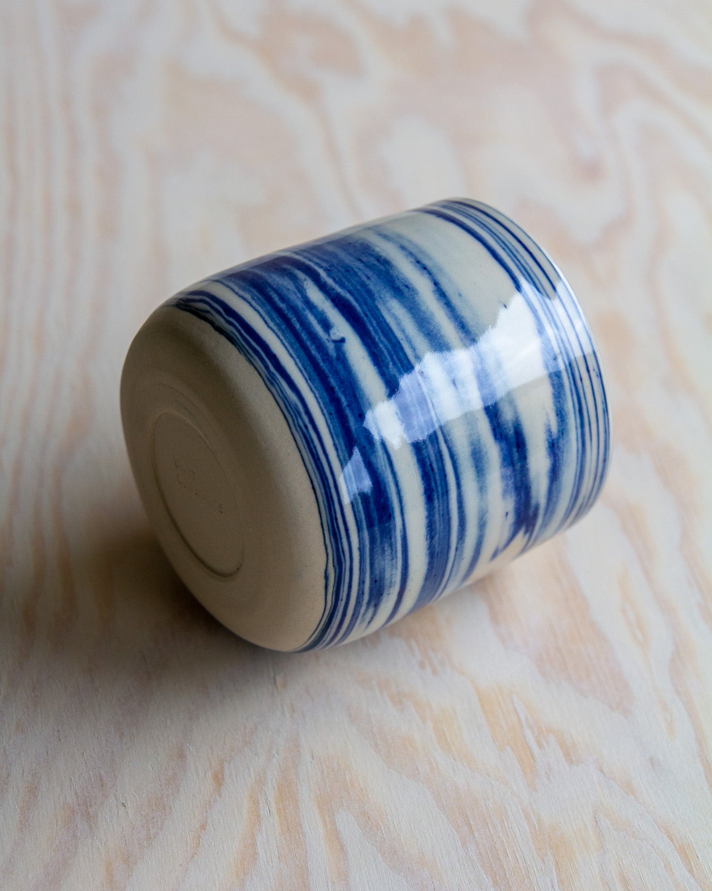 Marbled Clay Cup - Blue/White