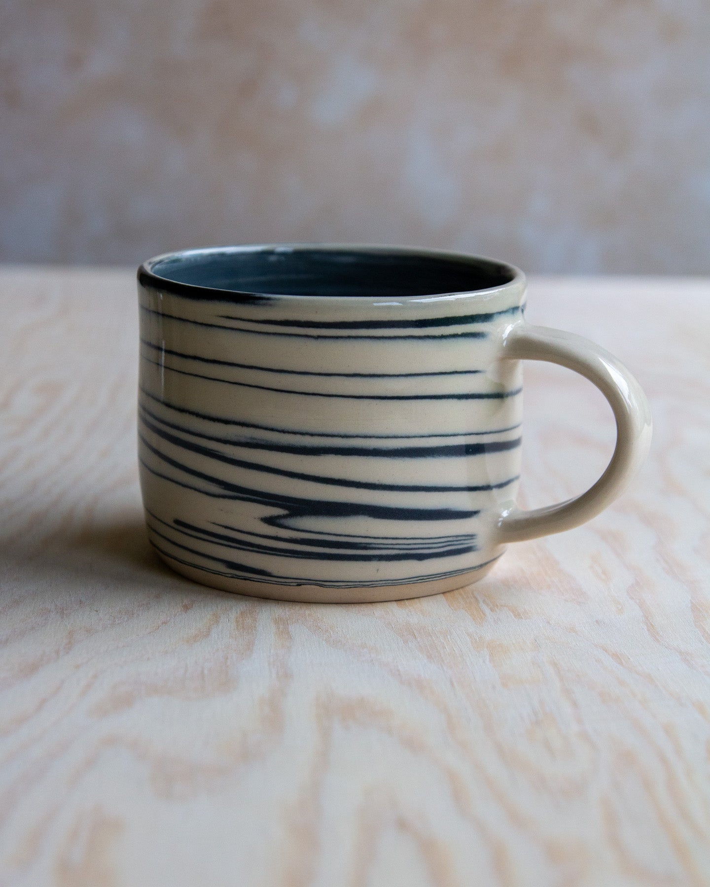 Marbled Clay Mug - Graphite/White