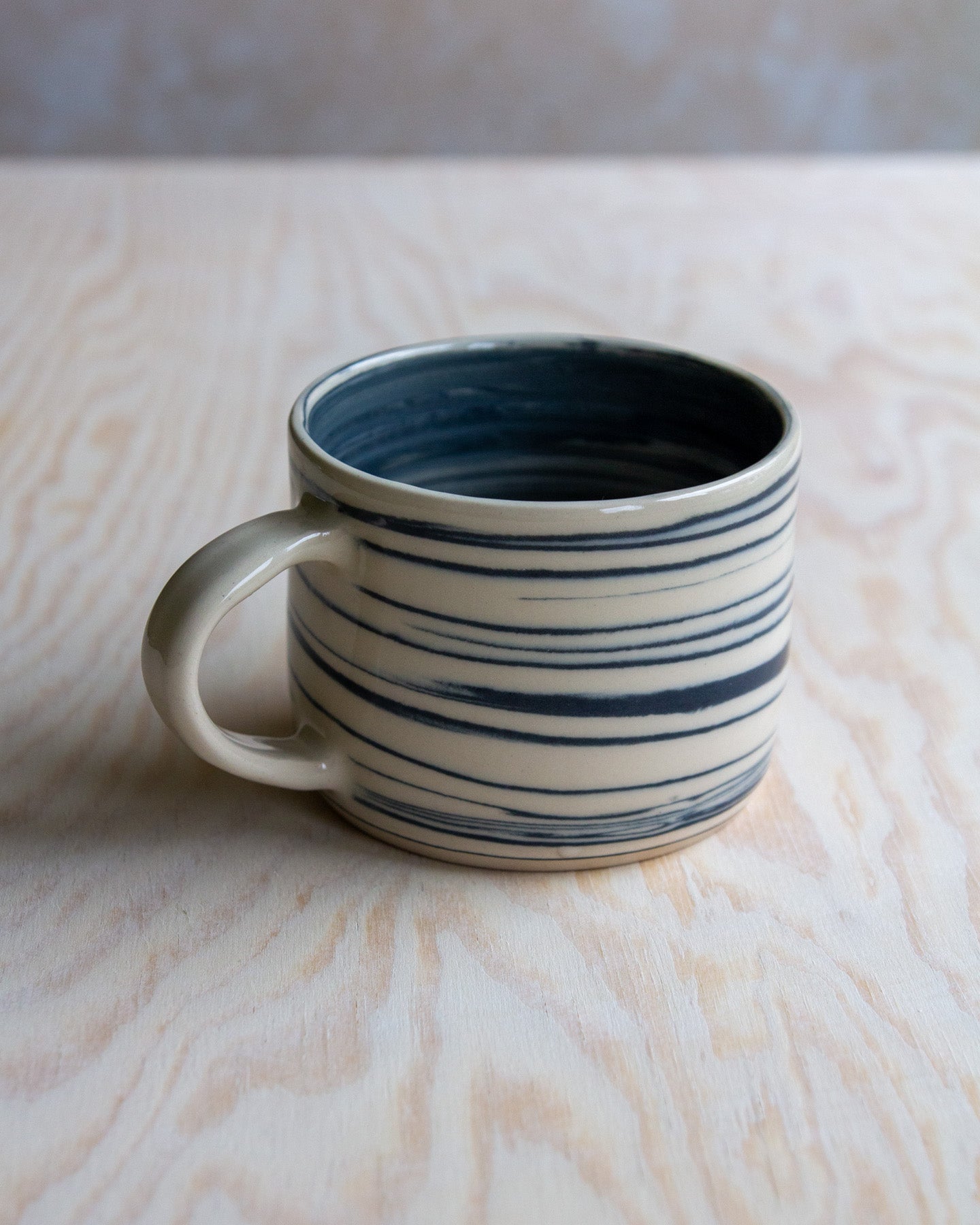 Marbled Clay Mug - Graphite/White