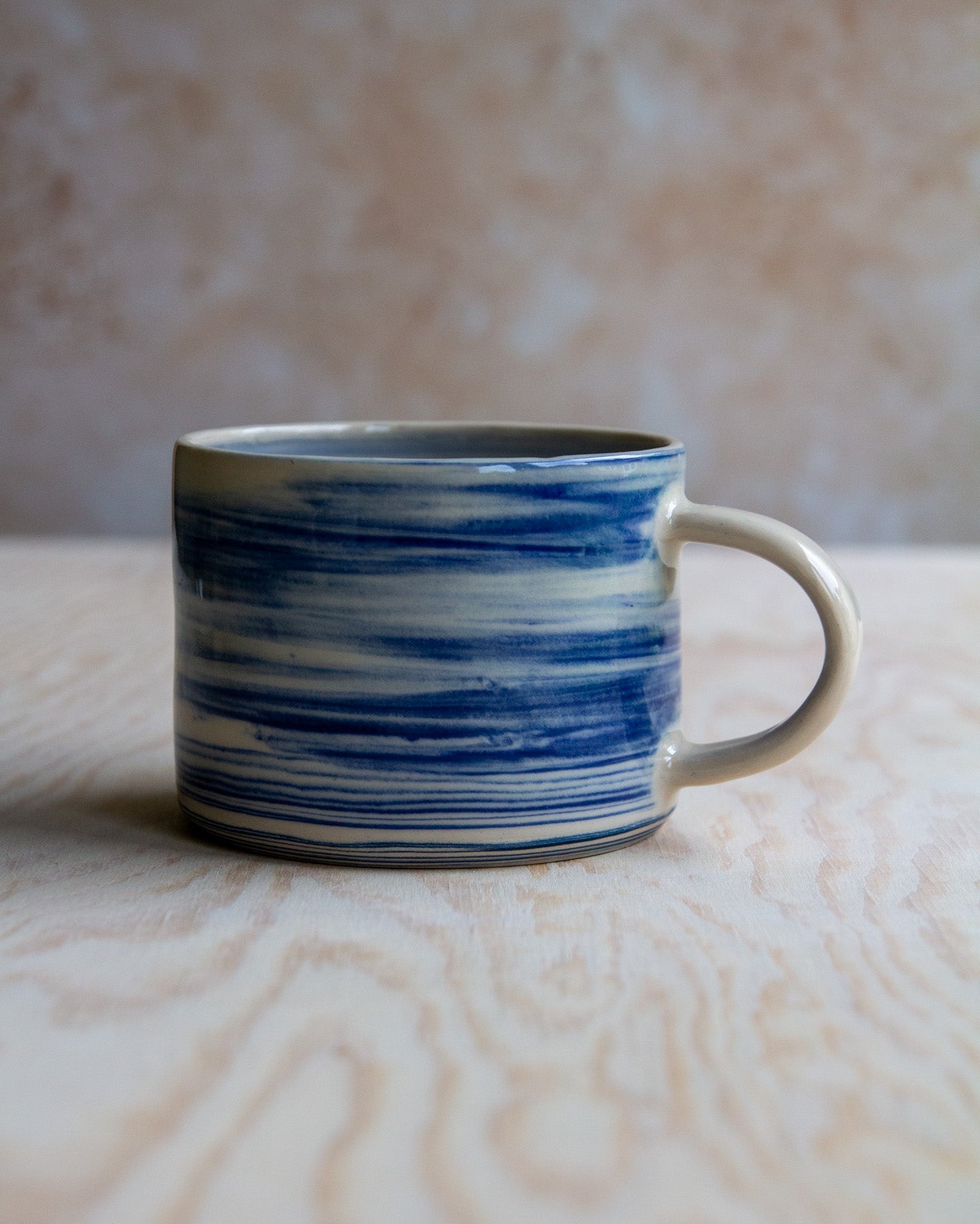 Marbled Clay Mug - Blue/White