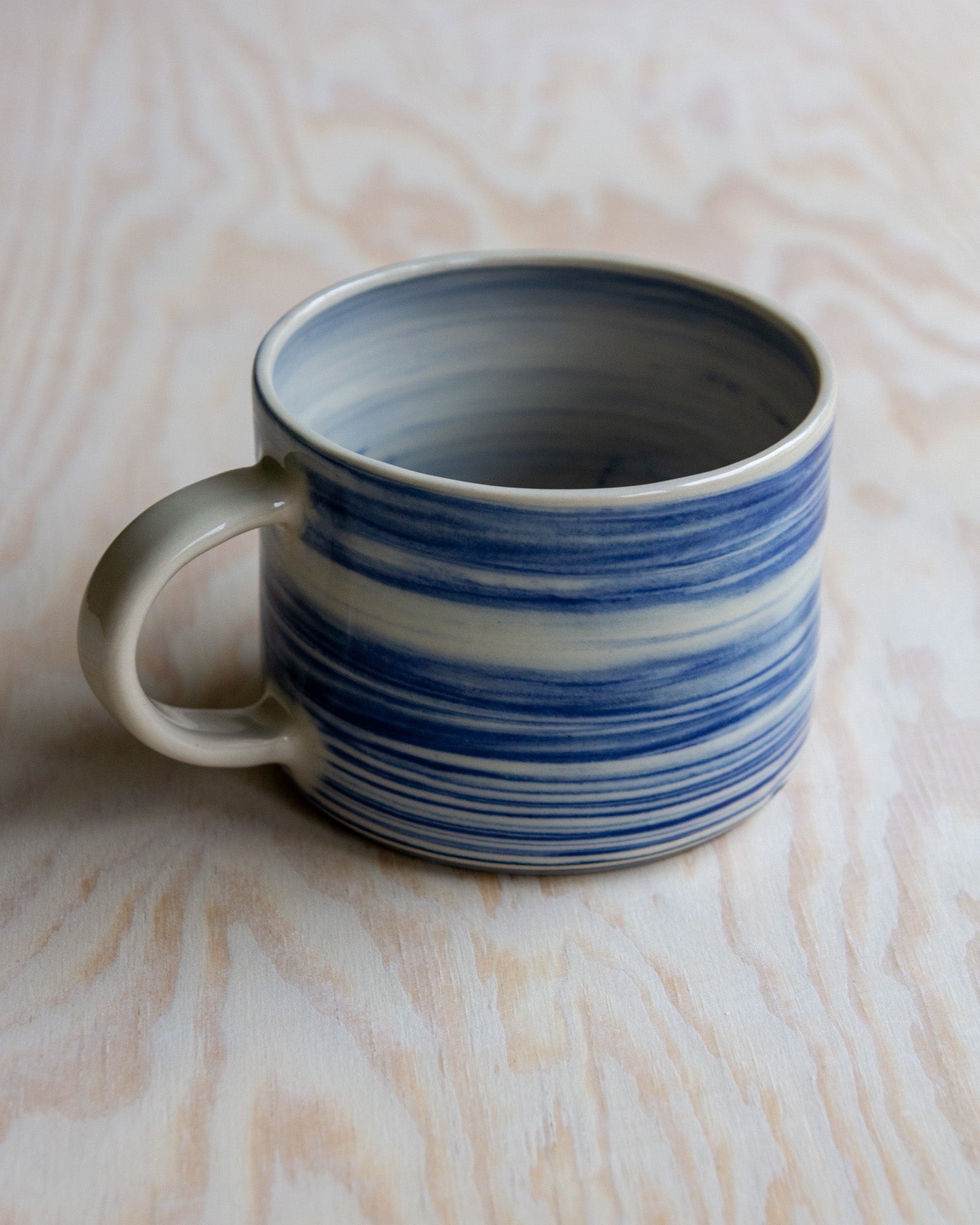 Marbled Clay Mug - Blue/White