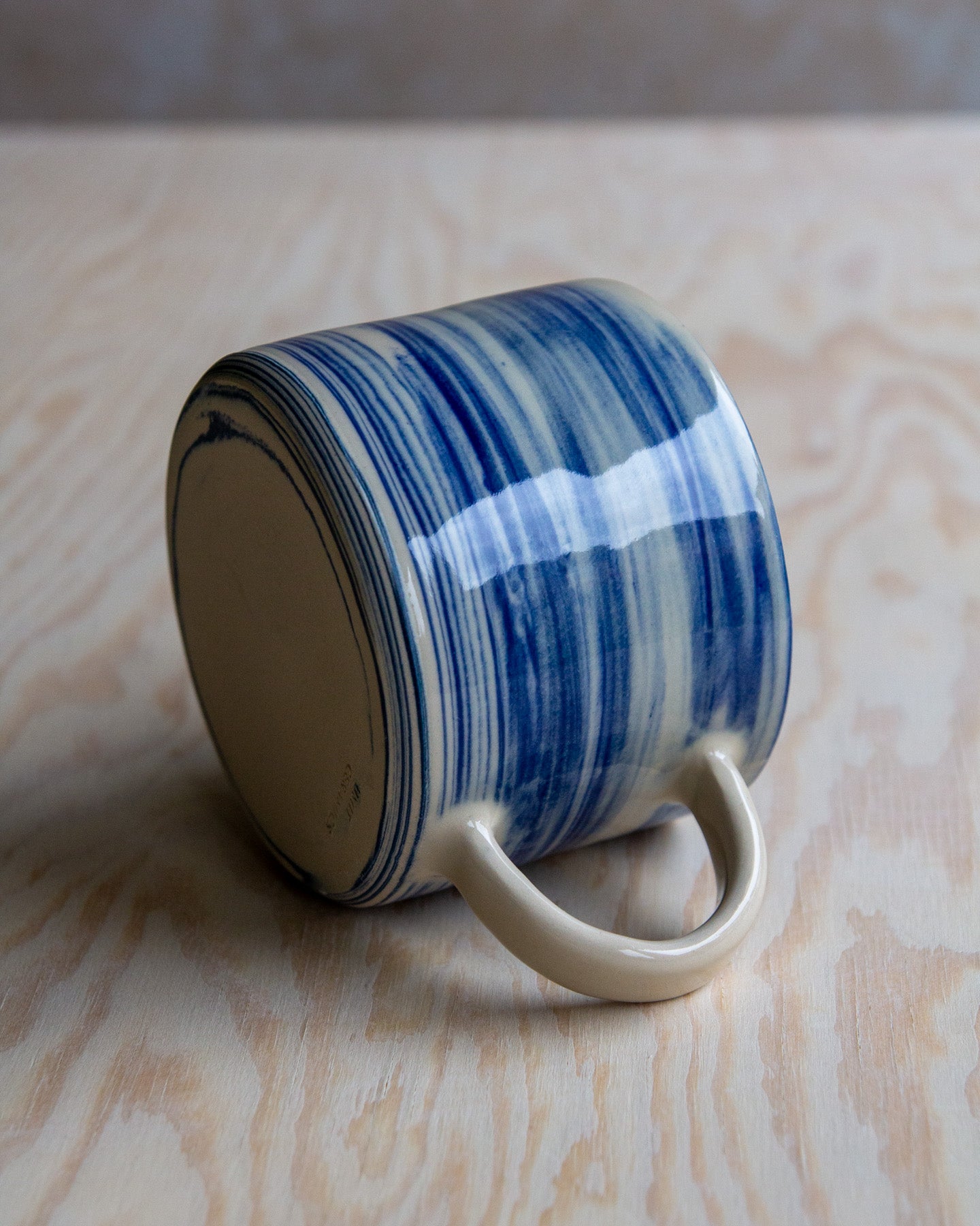 Marbled Clay Mug - Blue/White