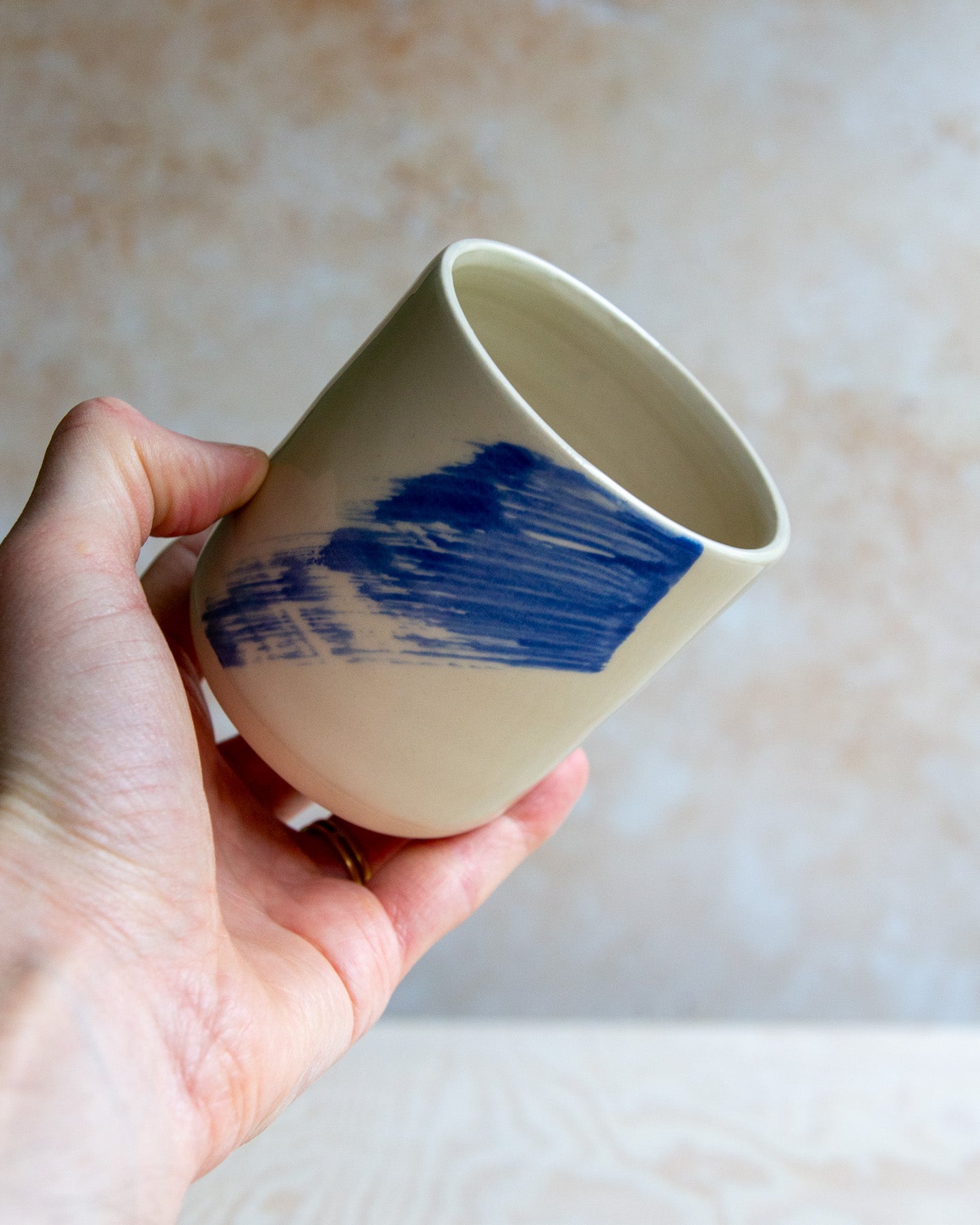 Coffee Cup - Blue Brushstroke #2