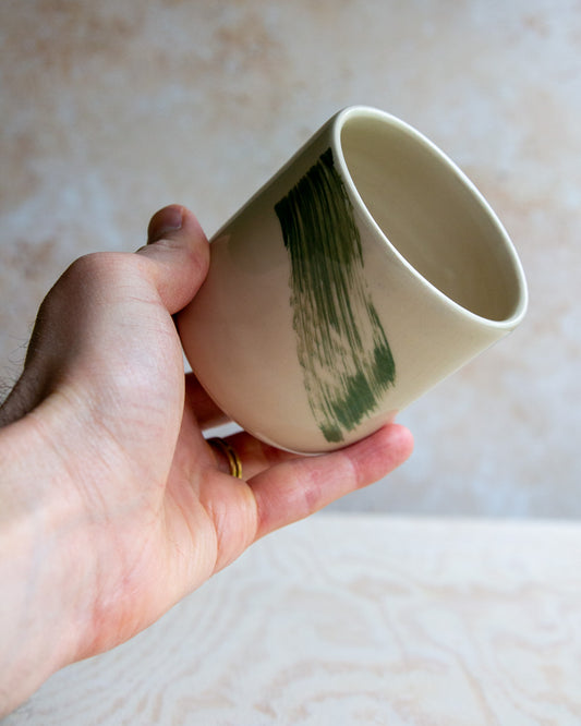 Coffee Cup - Green Brushstroke
