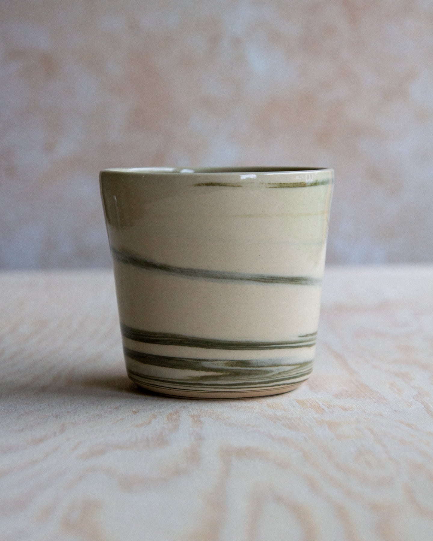 Marbled Clay Cup - Green/White