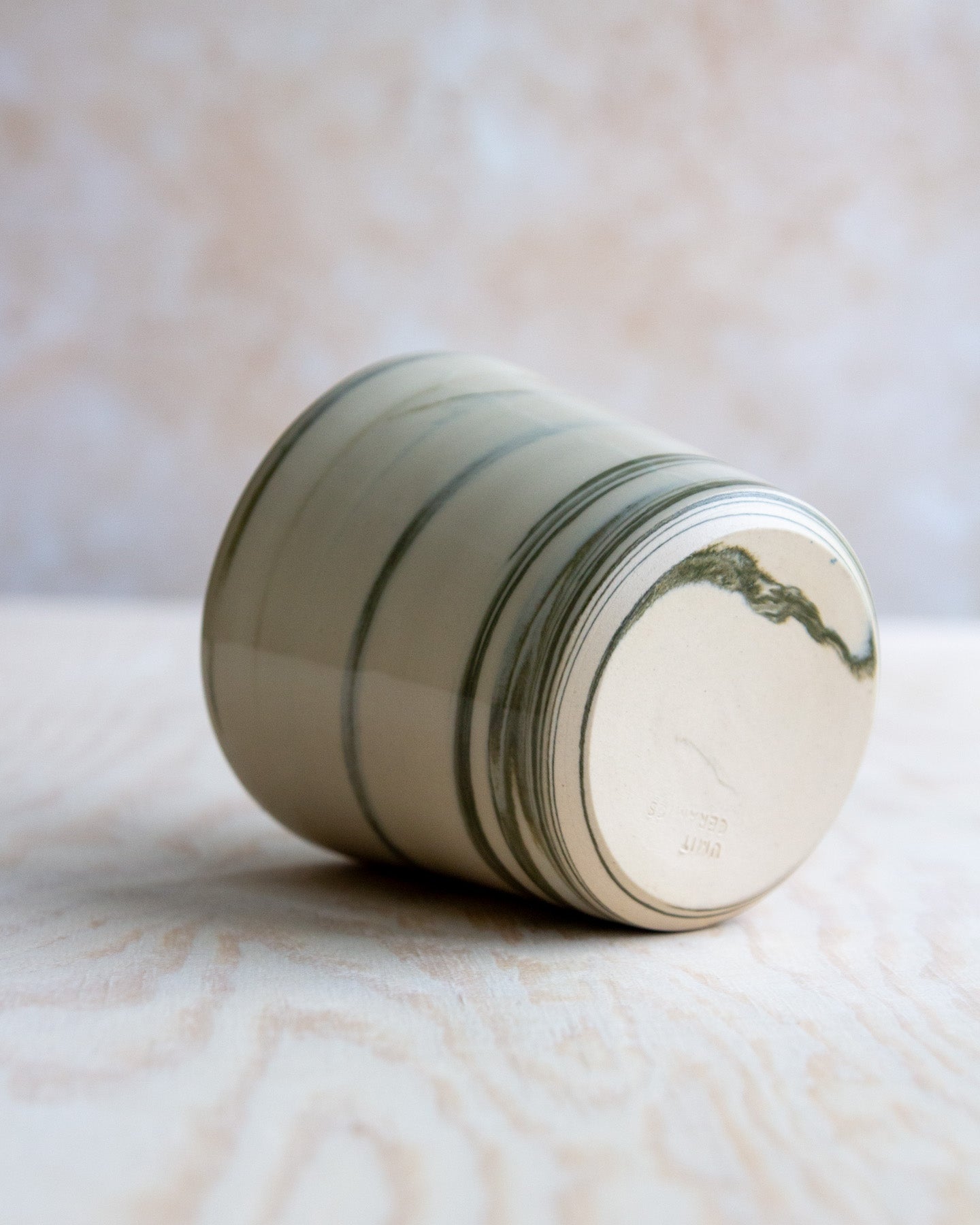 Marbled Clay Cup - Green/White