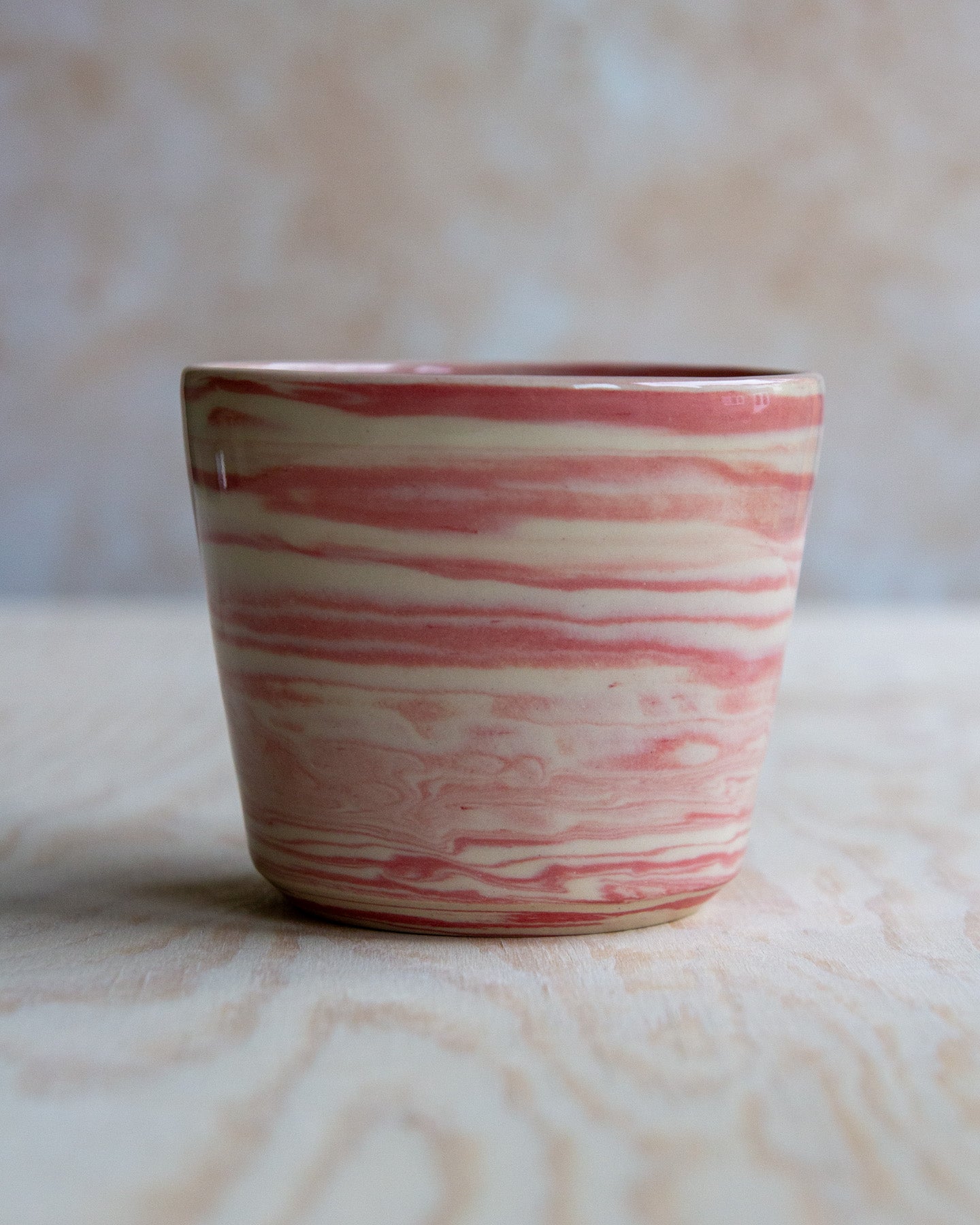 Marbled Clay Cup - Pink/White
