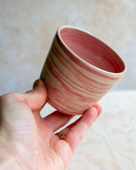 Marbled Clay Cup - Pink/White