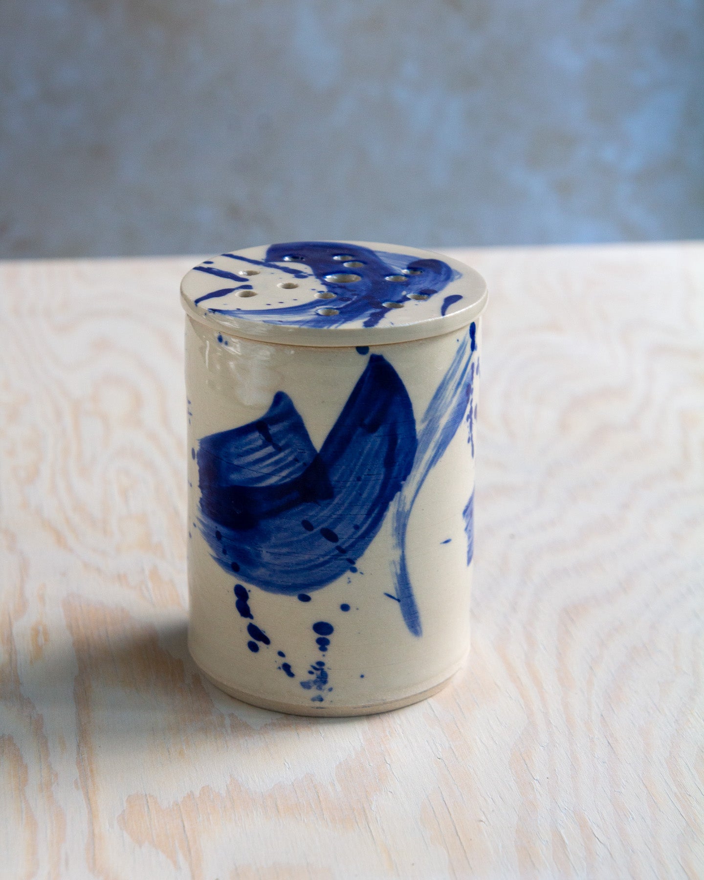 Flower Arranging Jar - Blue Splash glaze #2