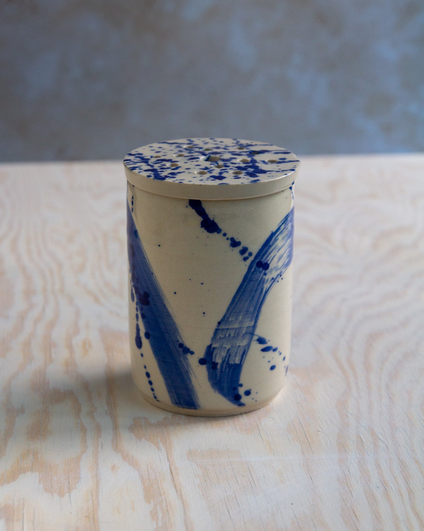 Flower Arranging Jar - Blue Splash glaze #1