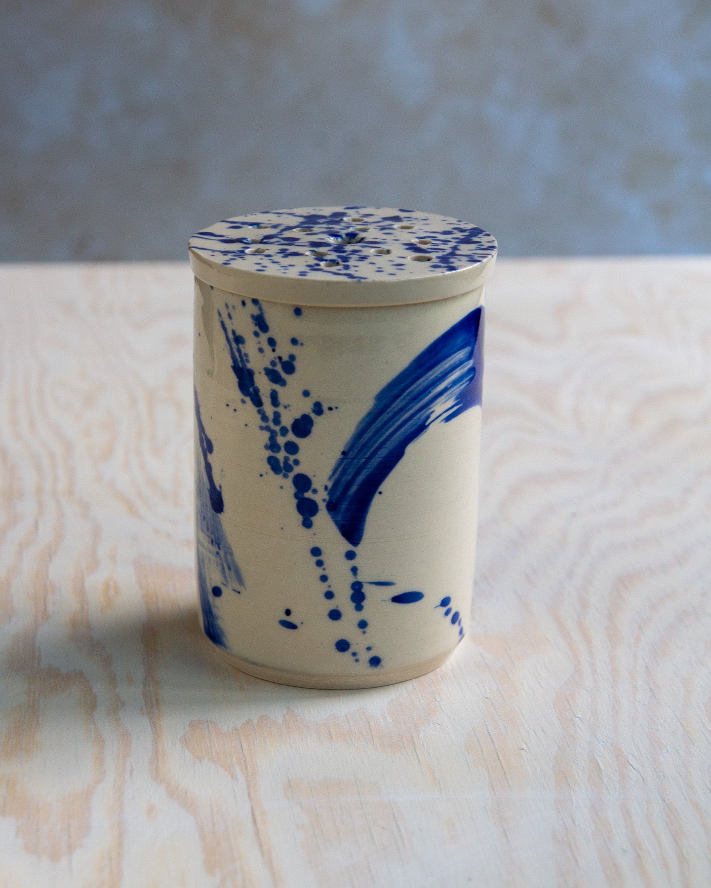 Flower Arranging Jar - Blue Splash glaze #1