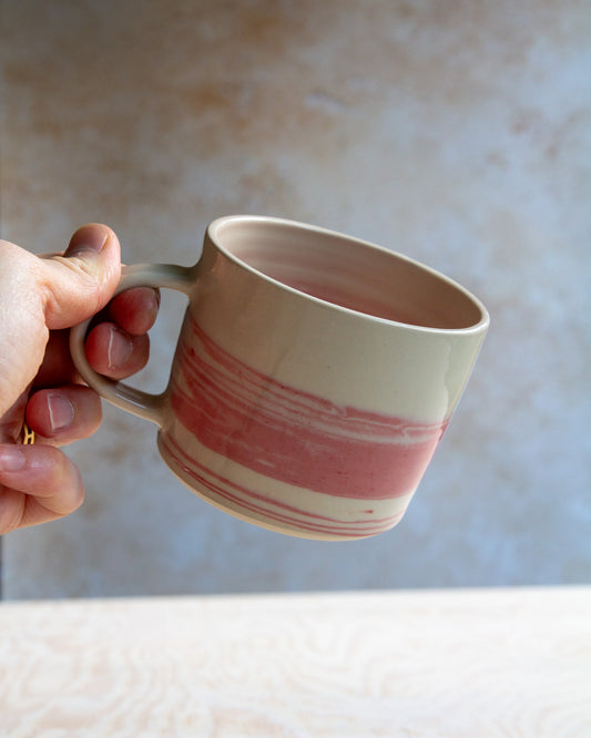 Marbled Clay Mug - Pink/White
