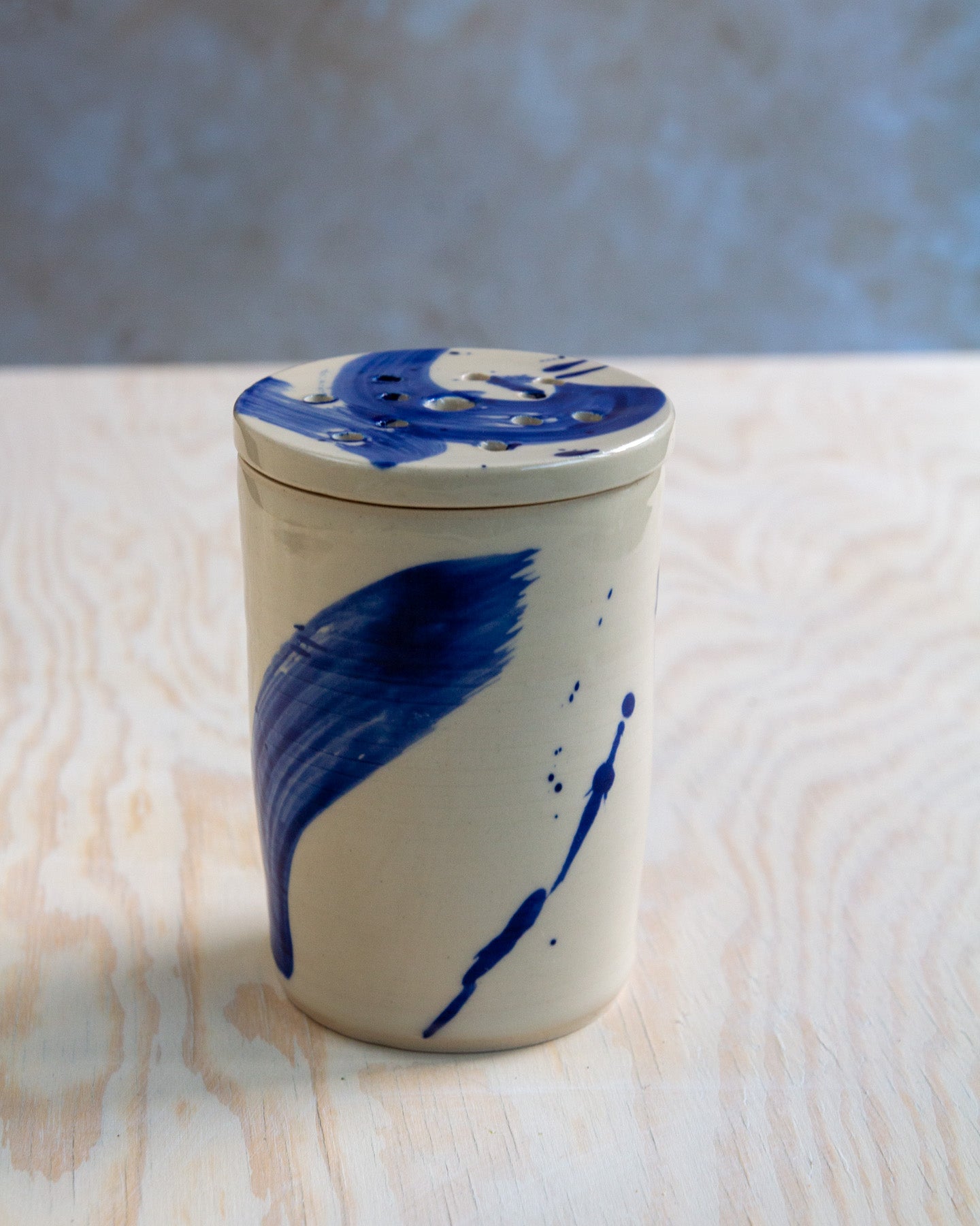 Flower Arranging Jar - Blue Splash glaze #3