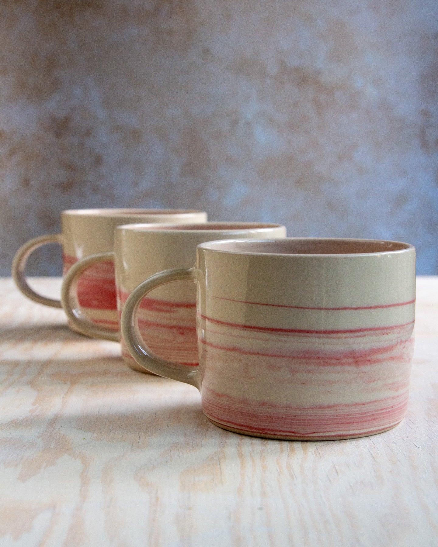 Marbled Clay Mug - Pink/White