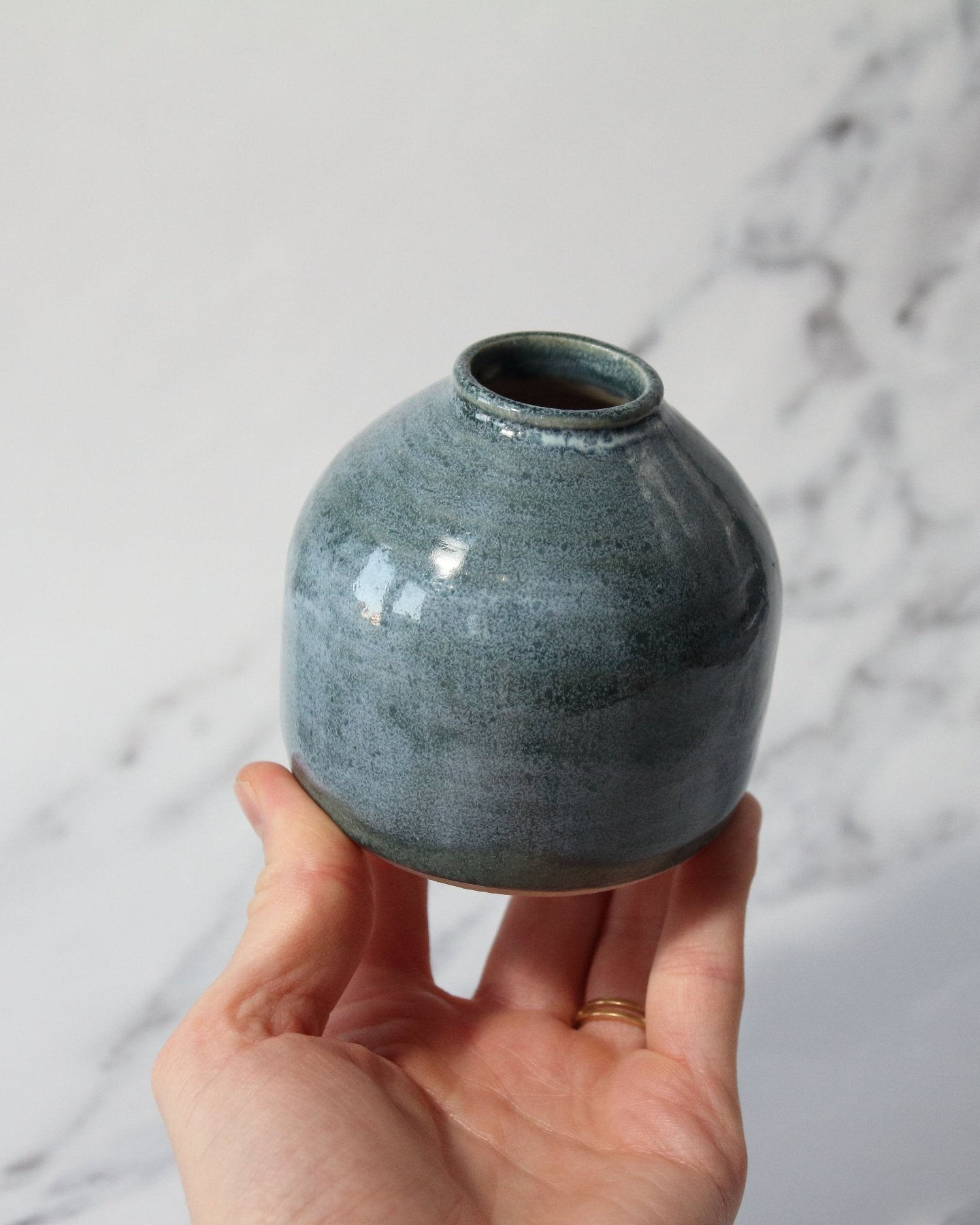 Small Bud Vase - Blue/Green glaze