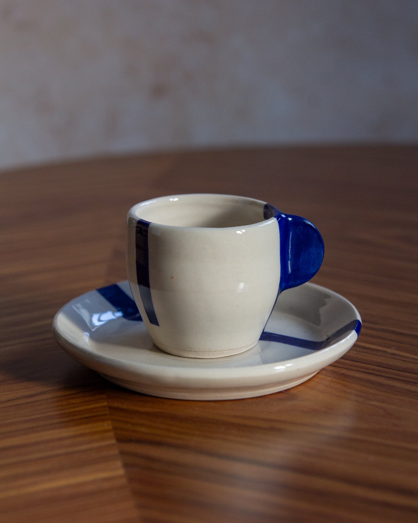 Espresso Cup & Saucer - Geometric Blue (#2)